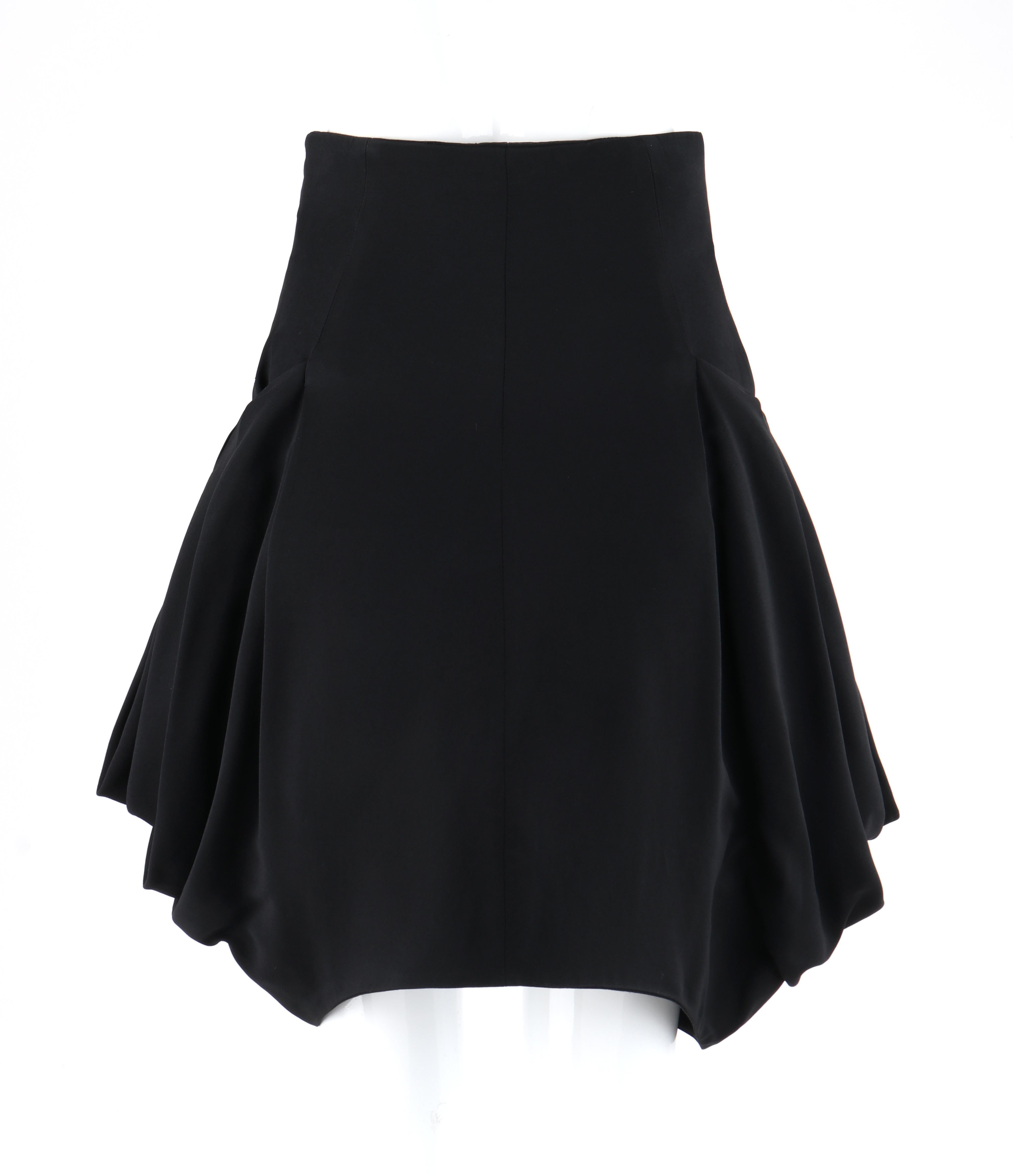 button front skirt black