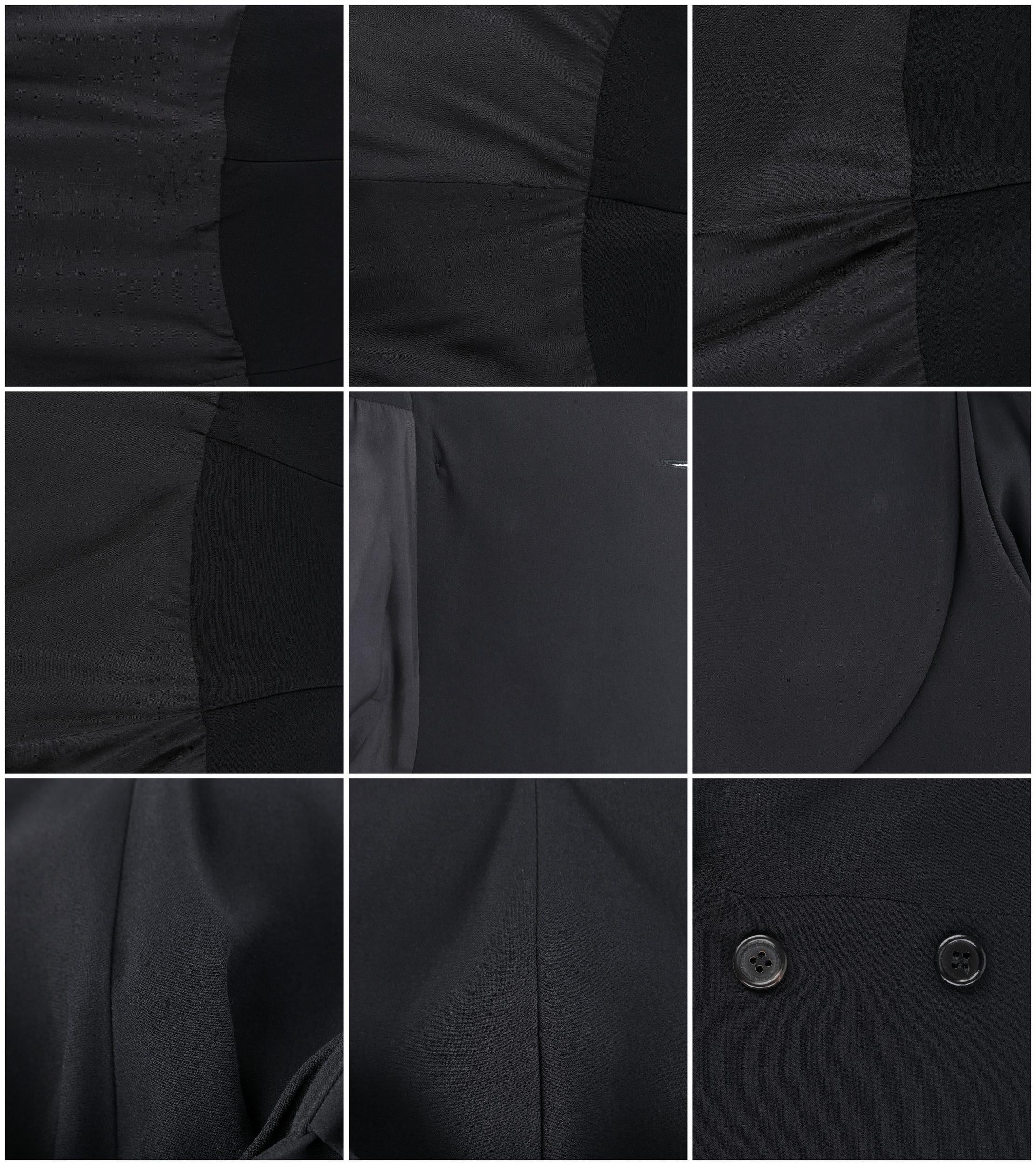 ALEXANDER McQUEEN c.2009 Black Double Button Front Box Pleat Pocket Flare Skirt  1