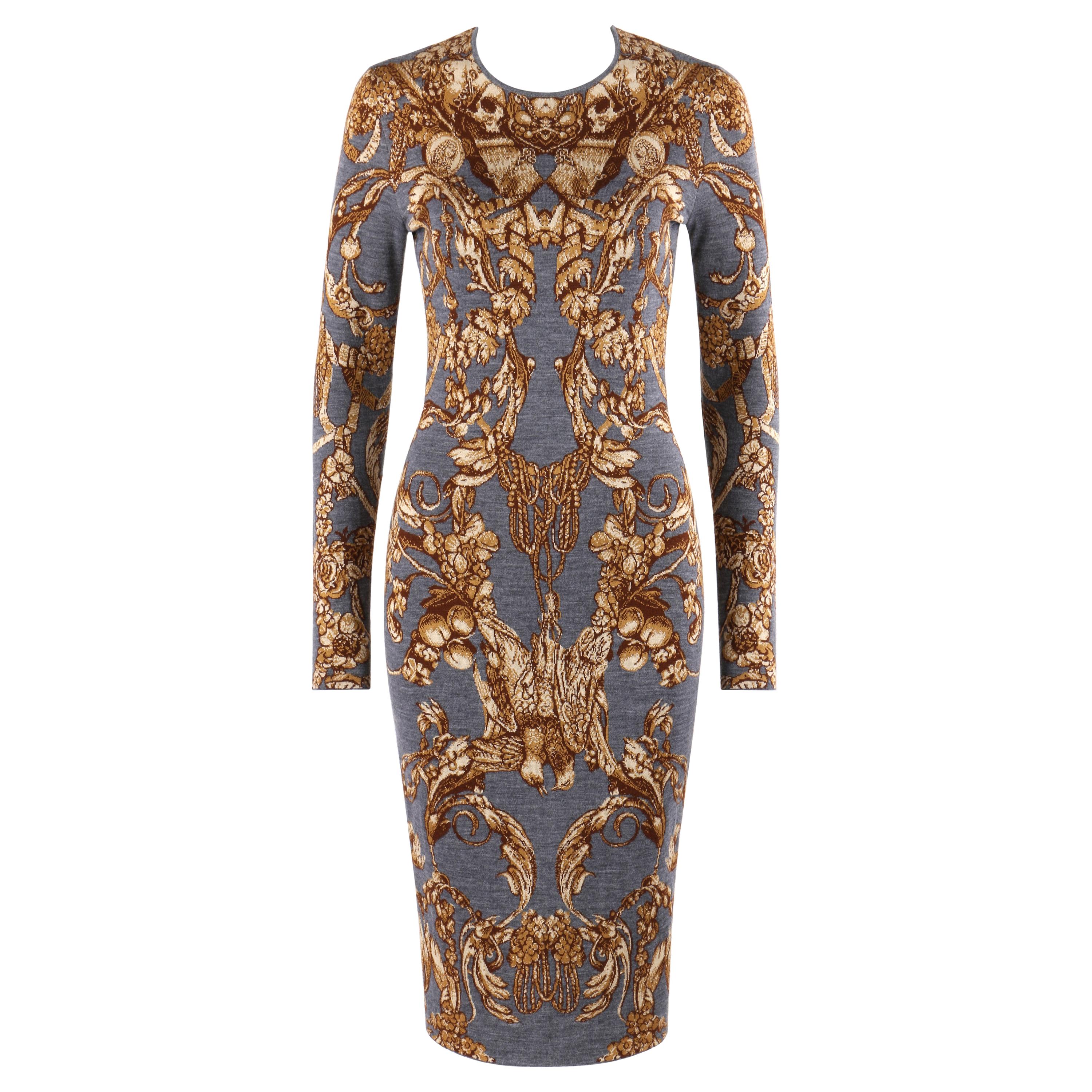 ALEXANDER McQUEEN c.2010 “Angels & Demons” Grinling Gibbons Knit Sheath Dress For Sale