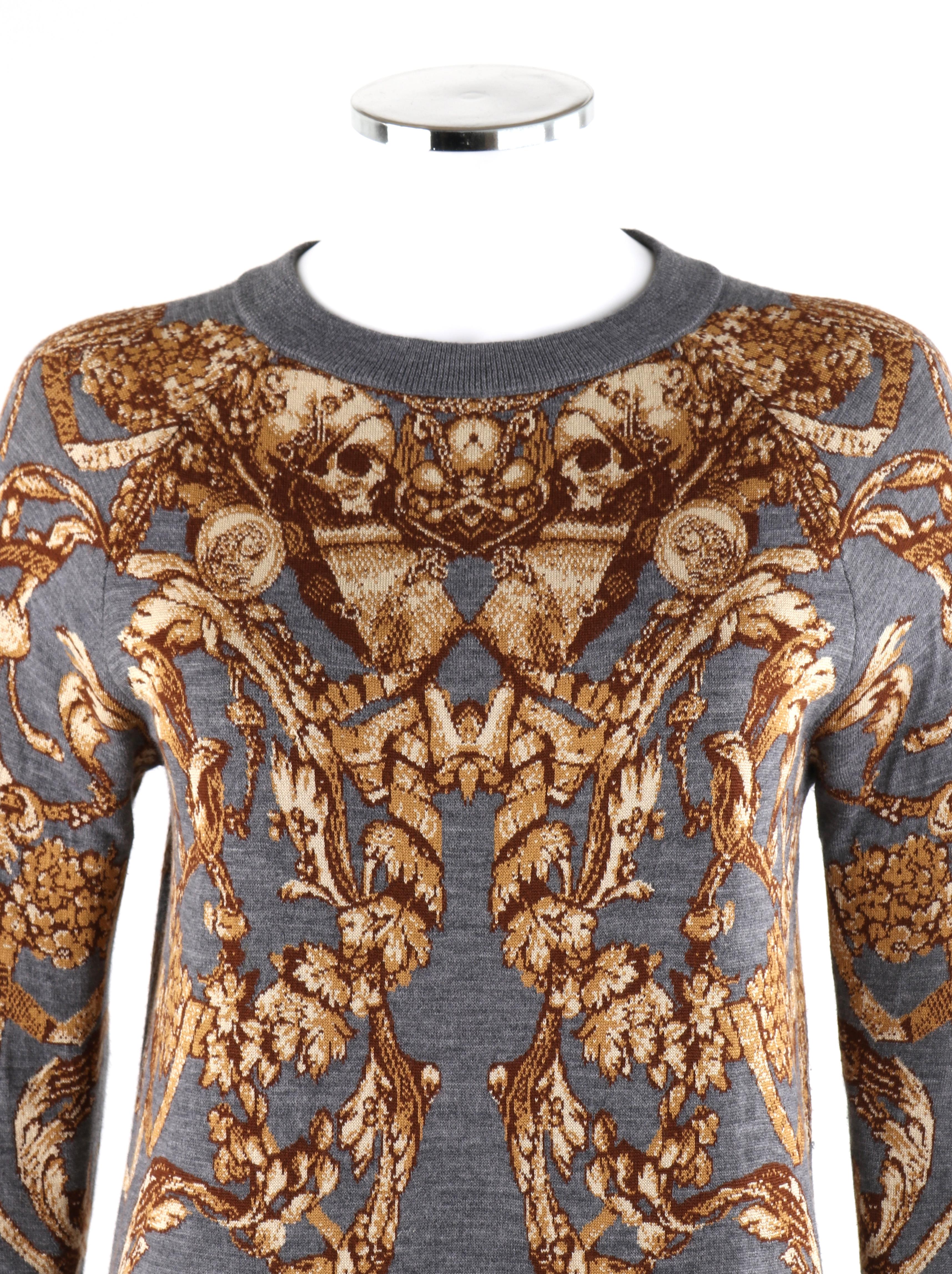 ALEXANDER McQUEEN c.2010 “Angels & Demons” Grinling Gibbons Shift Knit Dress  In Good Condition For Sale In Thiensville, WI