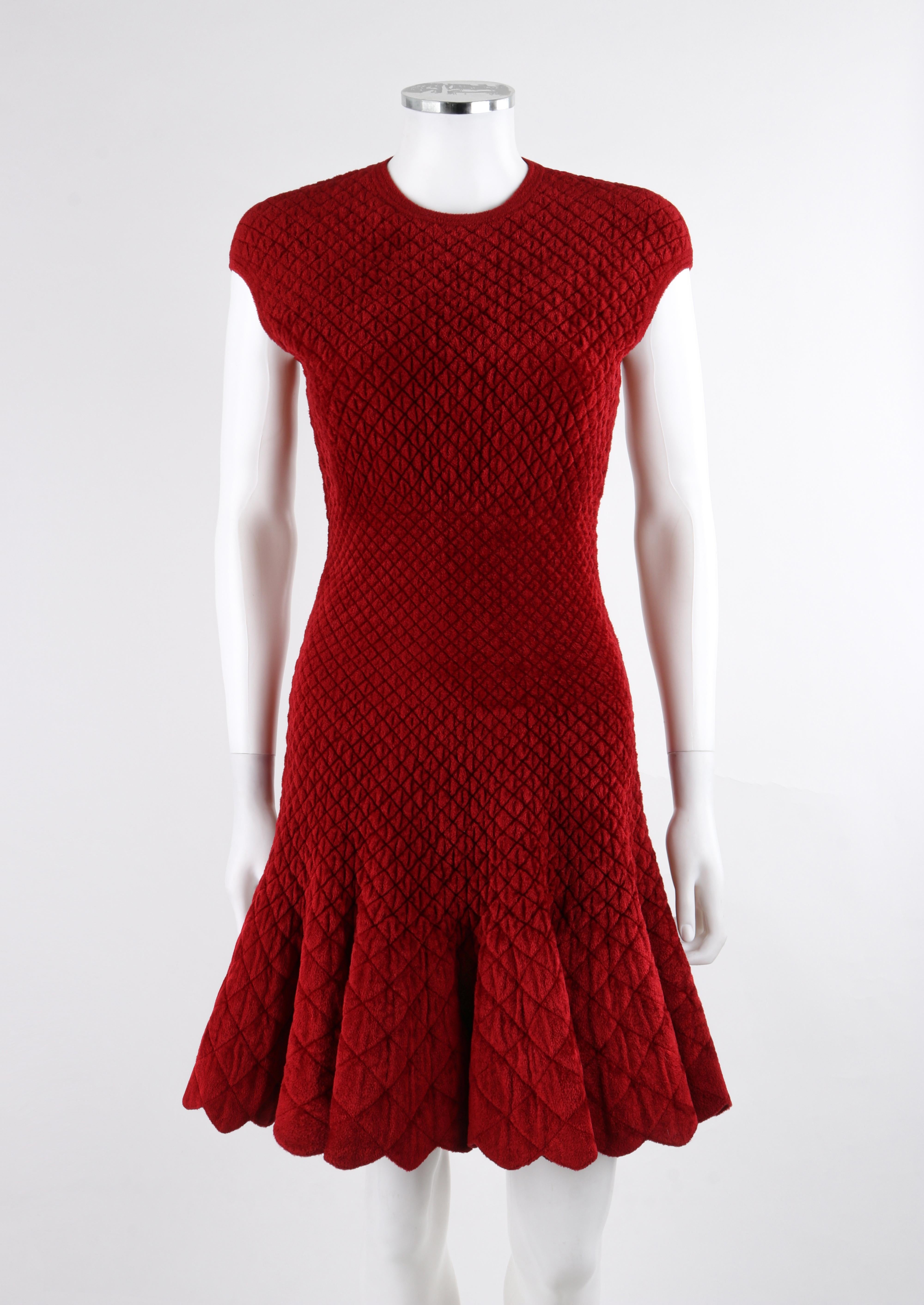 ALEXANDER McQUEEN c.2010's Red Wool Quilted Plush Sleeveless Fit & Flair Dress

Brand / Manufacturer: Alexander McQueen
Circa: 2010's
Designer: Sarah Burton
Style: Sleeveless dress
Color(s): Red
Lined: No
Marked Fabric: 