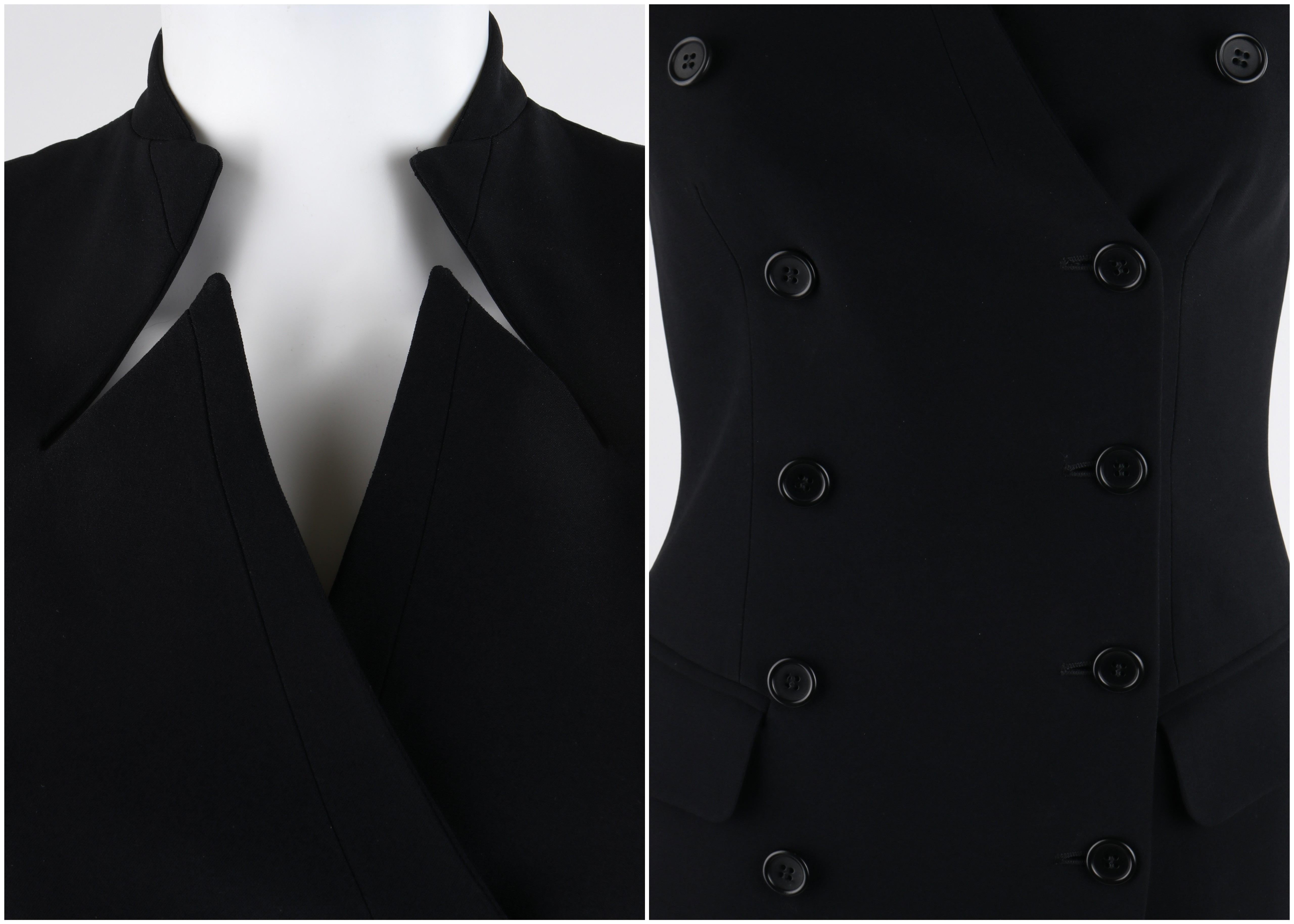 ALEXANDER McQUEEN c.2012 Robe de cocktail noire à double boutonnage et col boutonné en vente 6