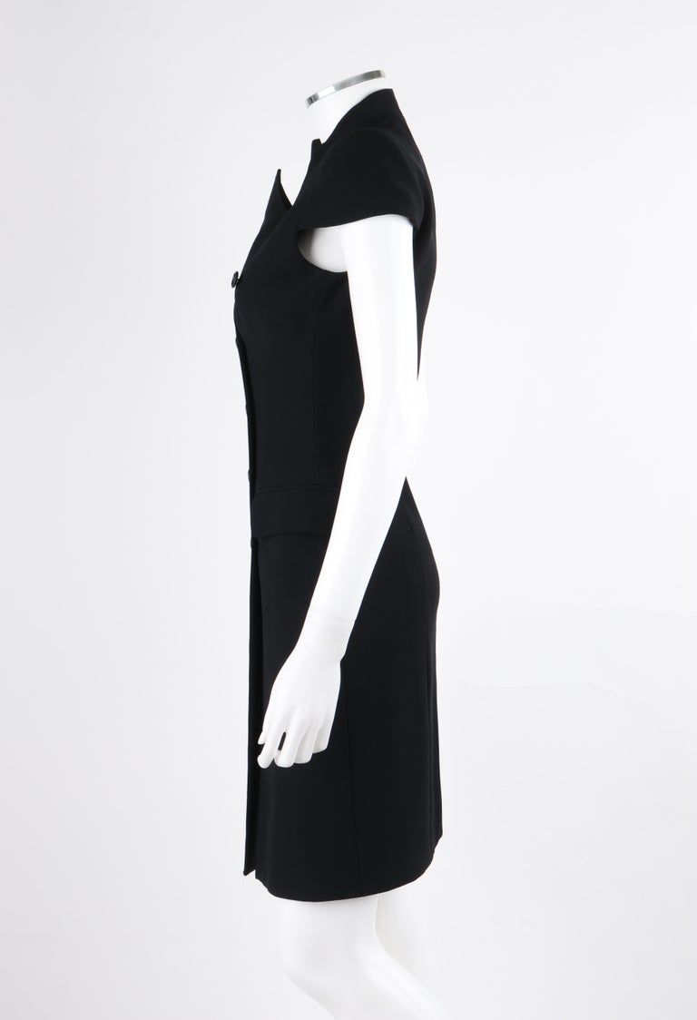 sachin and babi light blue dress ALEXANDER McQUEEN c.2012 Black Double Breasted Button Up Collar Cocktail  Dress For Sale at 1stDibs