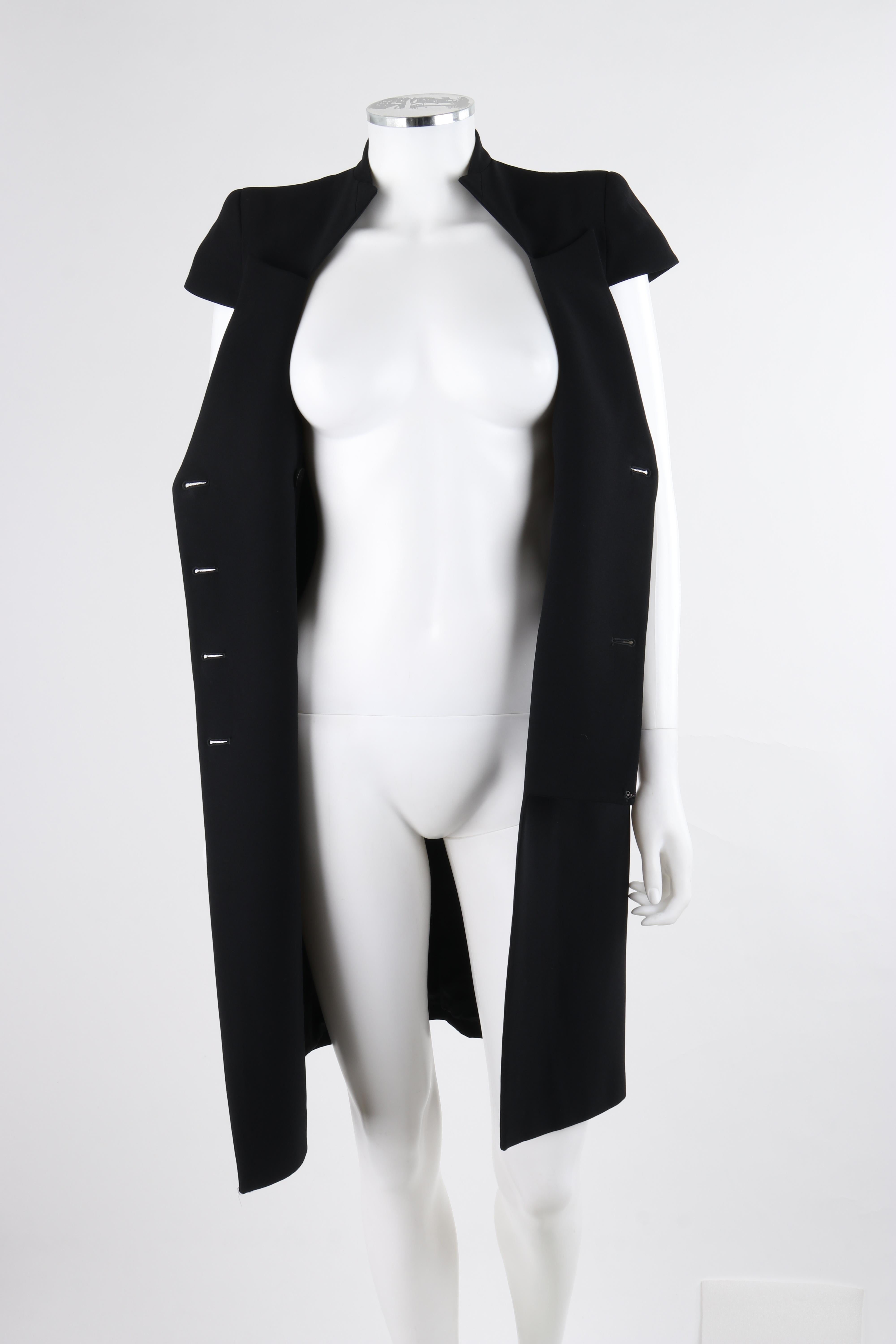 ALEXANDER McQUEEN c.2012 Black Double Breasted Button Up Collar Cocktail Dress For Sale 5