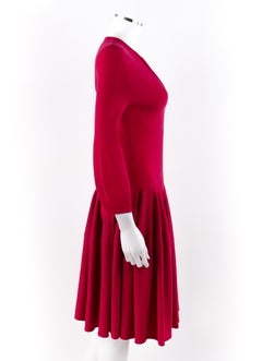ALEXANDER McQUEEN c.2012 Raspberry Pink Fit n Flare Skater Dress SAMPLE