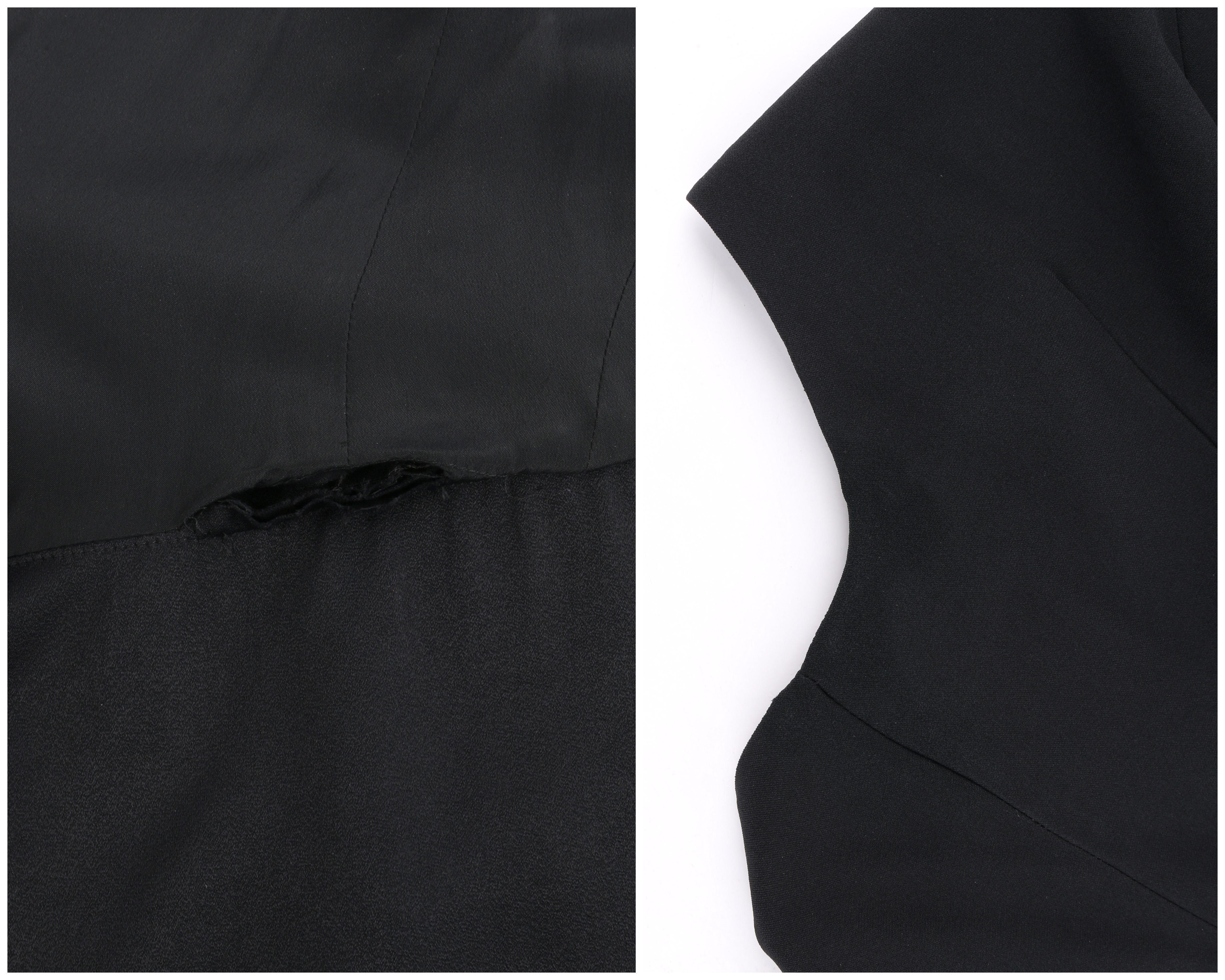 Alexander McQueen c.2013 Canotta nera in seta drappeggiata con peplo alto e basso in vendita 2