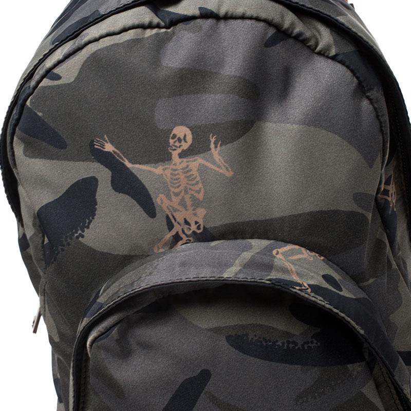 Alexander McQueen Camo Nylon Dancing Skeleton Backpack 2