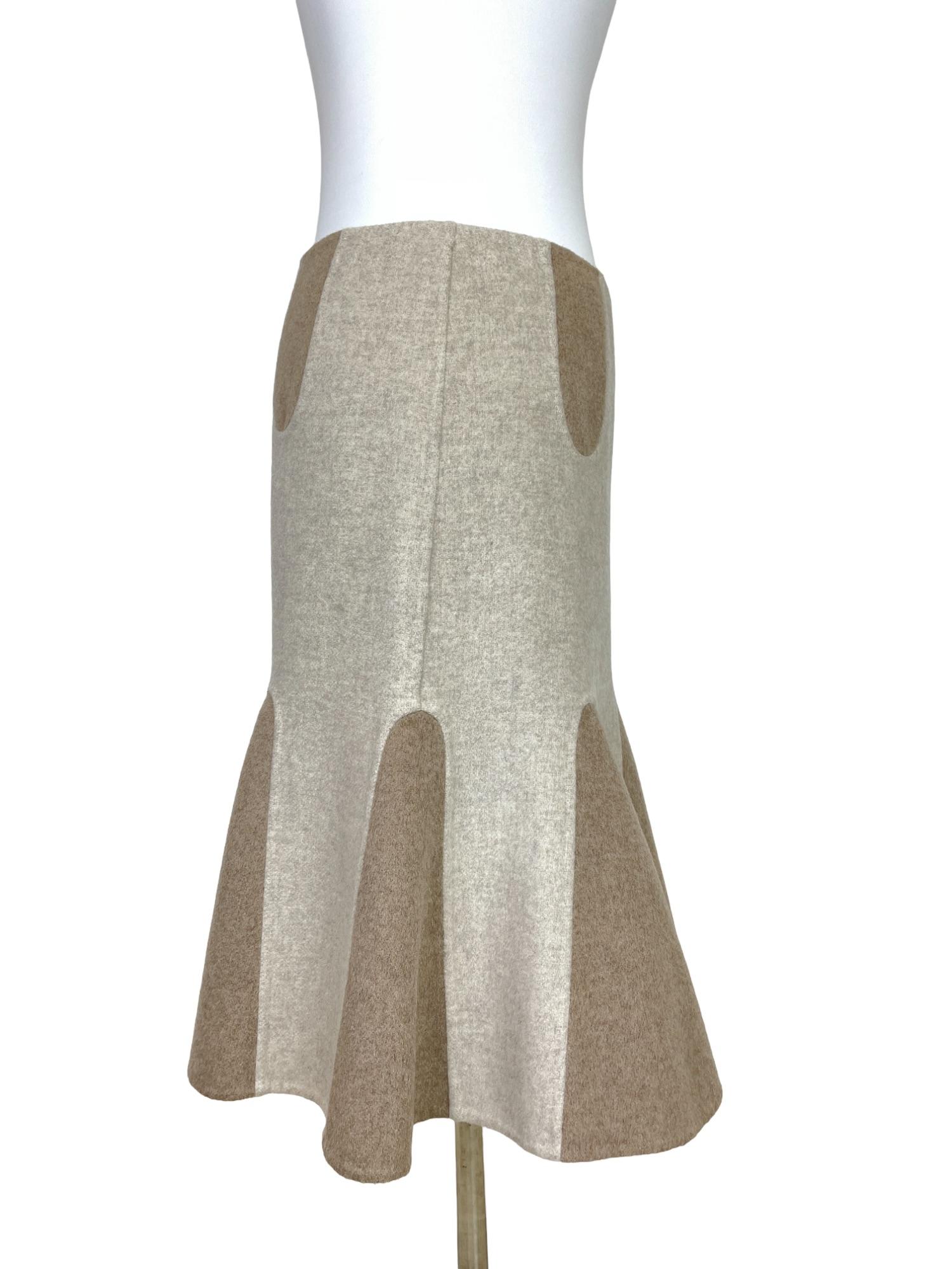 Brown Alexander McQueen Cashmere Skirt F/W 2004 For Sale