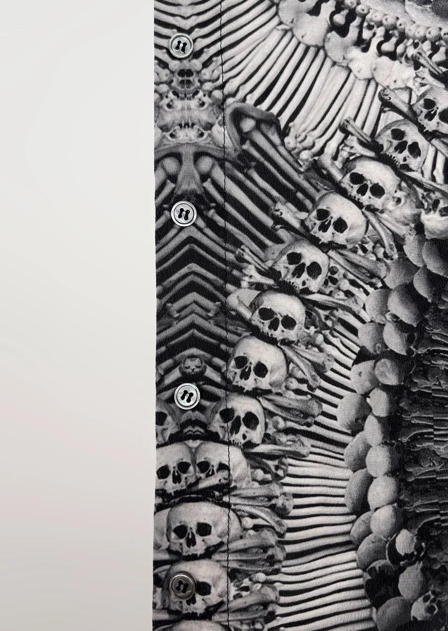 Alexander McQueen catacombs skull printed blouse  collection: Pre-Fall 2010 6
