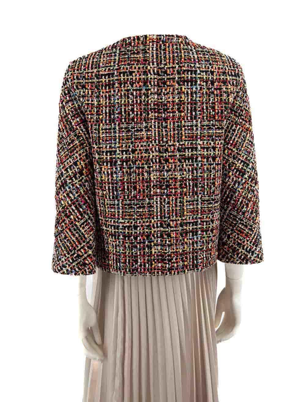 Alexander McQueen Checkered Tweed Cropped Jacket Size M In Good Condition In London, GB