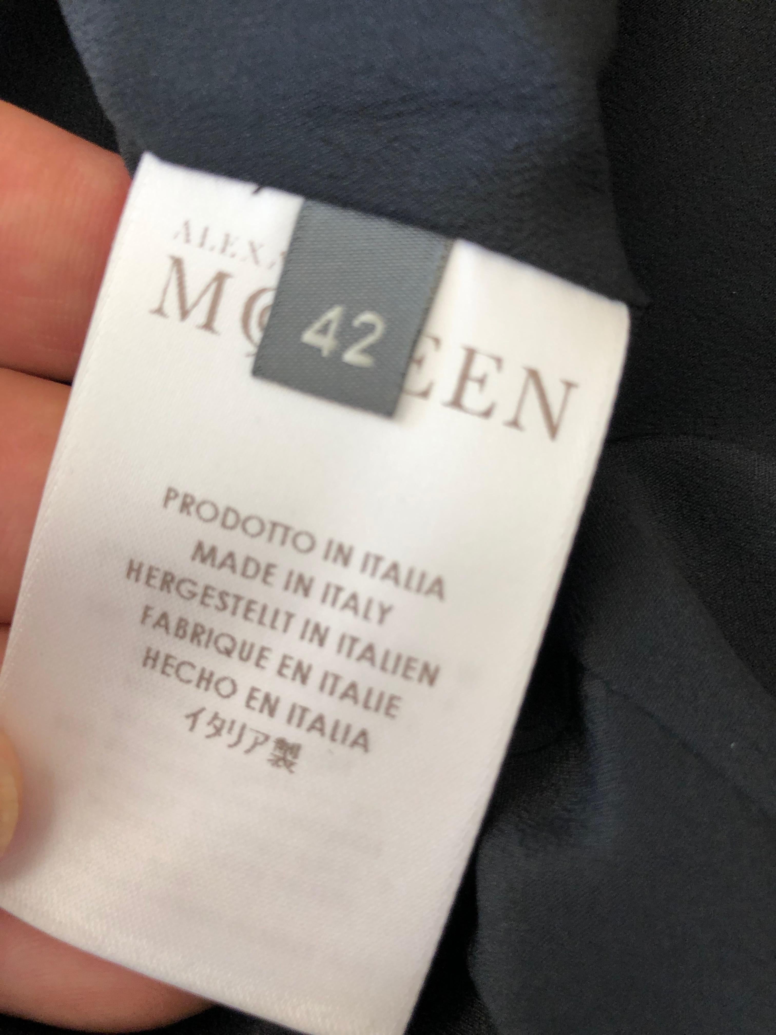 Alexander McQueen Cheongsam Style Little Black Dress w Reflective Zipper Detail For Sale 3