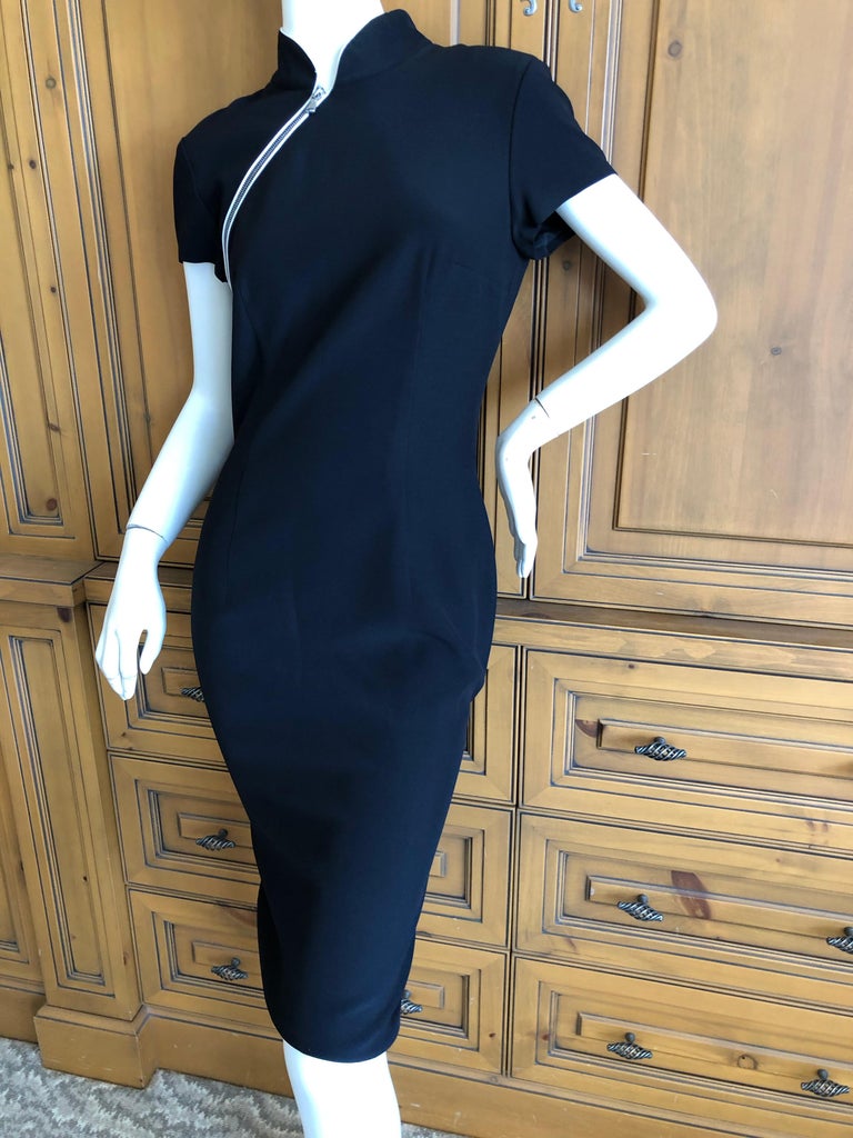 Alexander McQueen Cheongsam Style Little Black Dress w Reflective