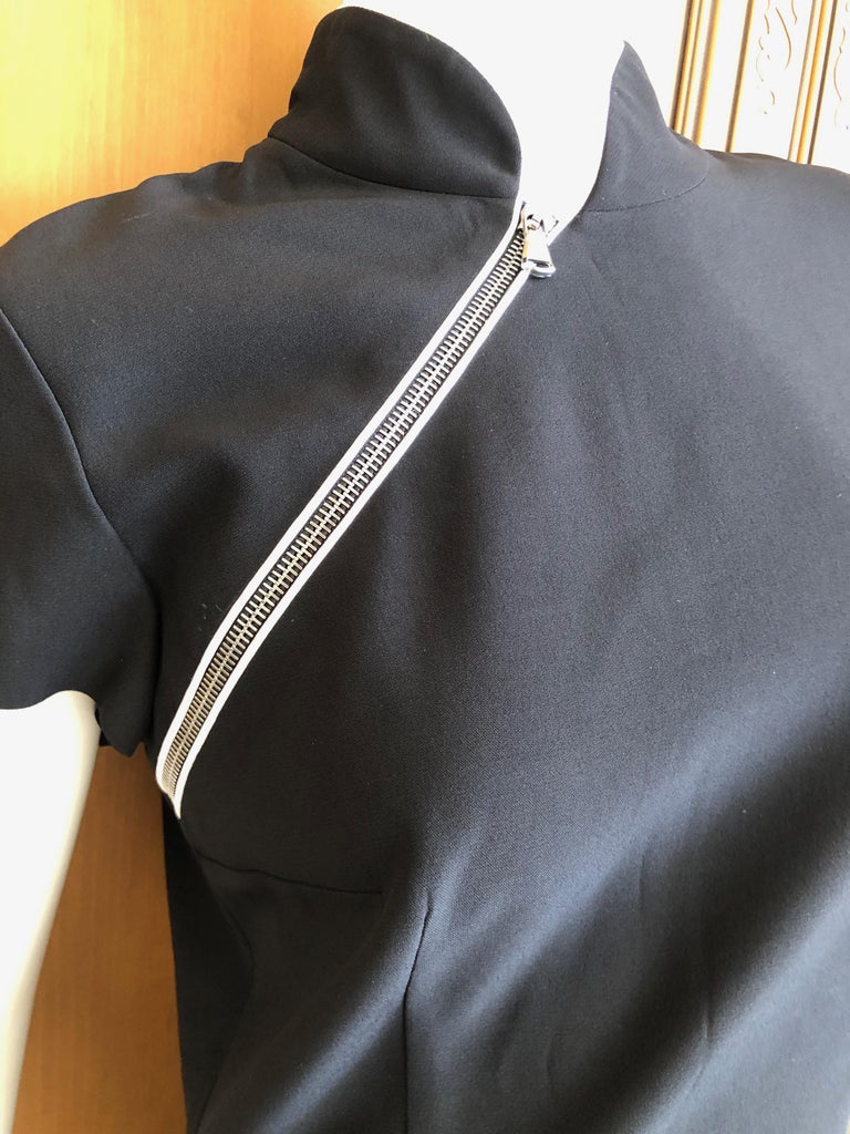 Alexander McQueen Cheongsam Style Little Black Dress w Reflective