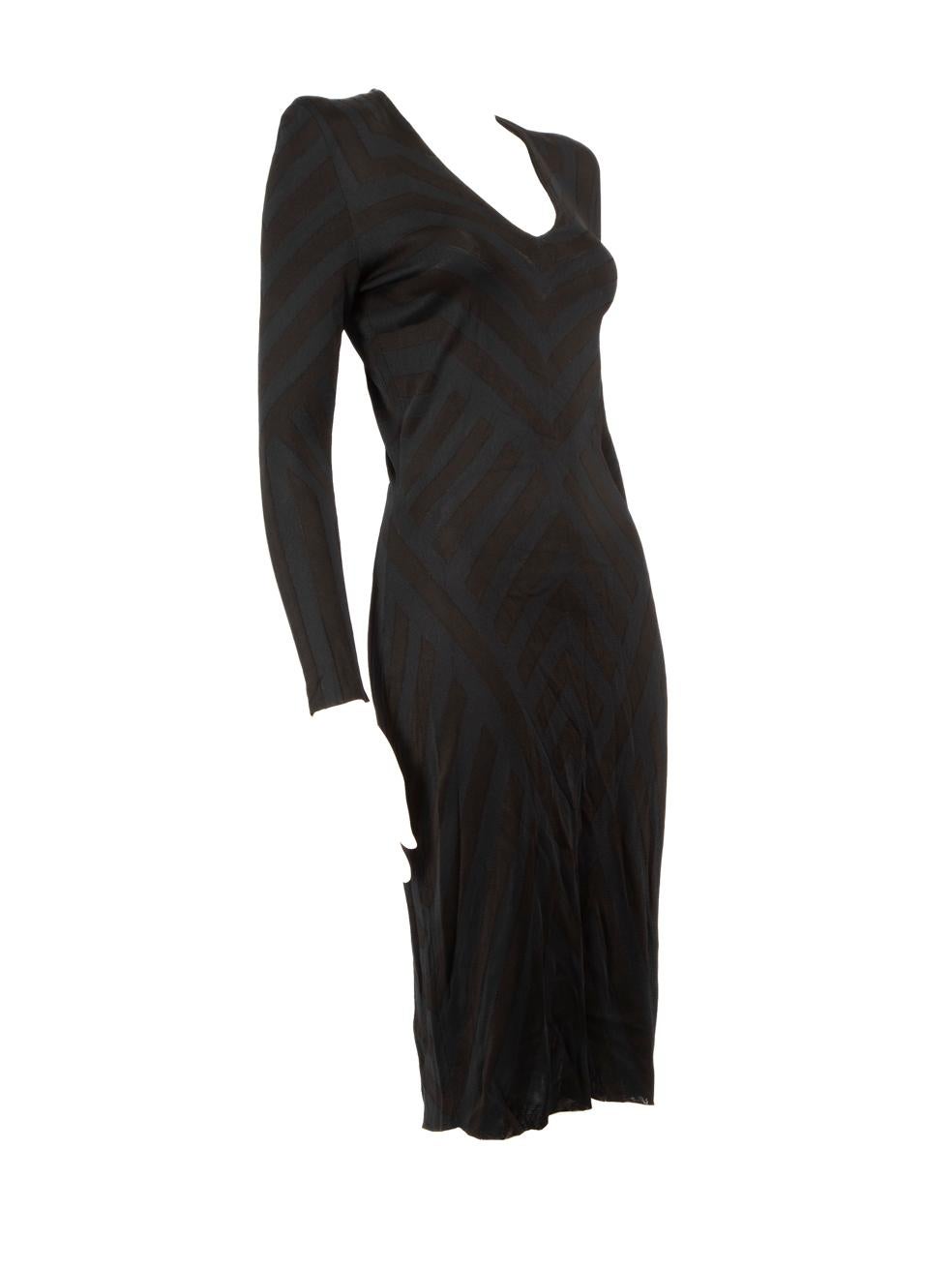 CONDITION is Very good. Hardly any visible wear to dress is evident on this used Alexander McQueen designer resale item. The sizing label is missing on this item.
  
  
  
  Details
  
  
  Multicolour- black, navy
  
  Viscose
  
  Dress
  
 