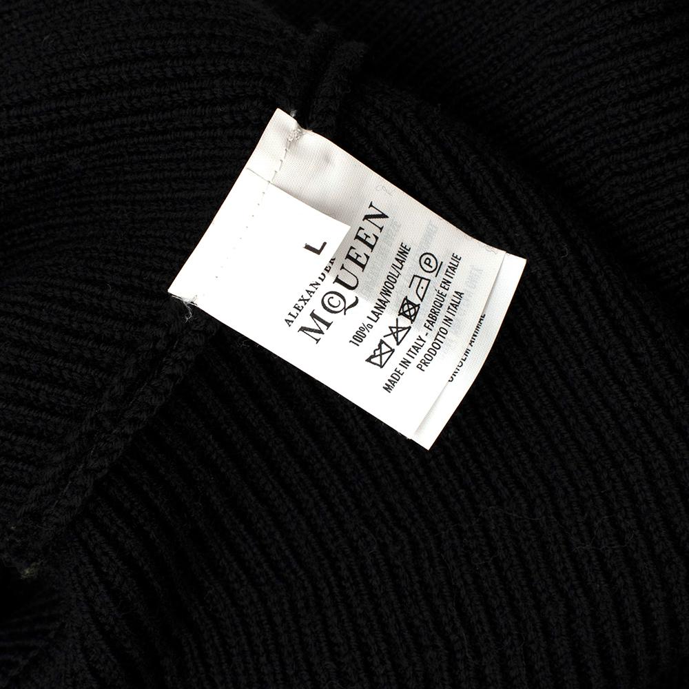 Black Alexander McQueen Chunky-knit Peplum Dress - Size L