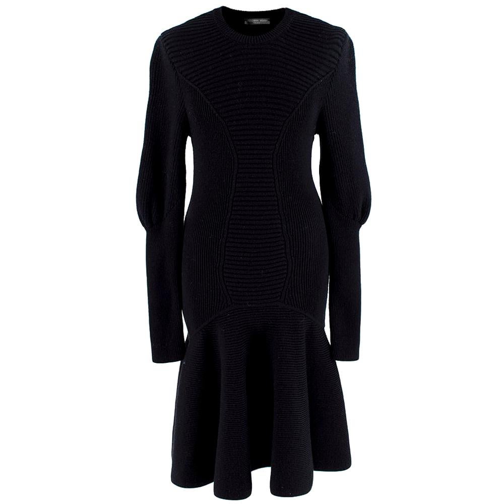 Alexander McQueen Chunky-knit Peplum Dress - Size L For Sale