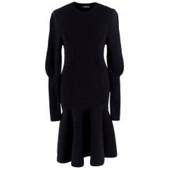 Alexander McQueen Chunky-knit Peplum Dress - Size L