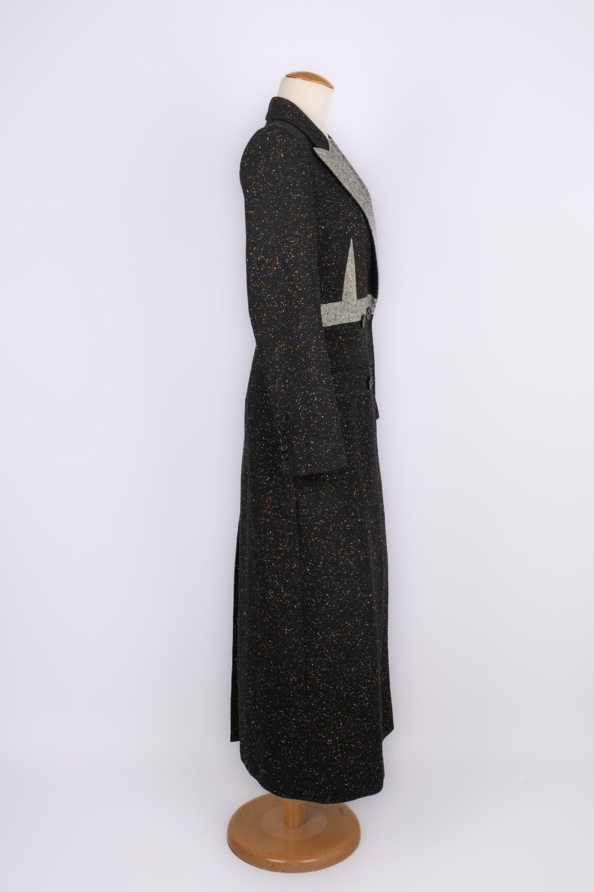 Donna Cappotto Alexander McQueen in lana mista nera e multicolore, 2020 in vendita
