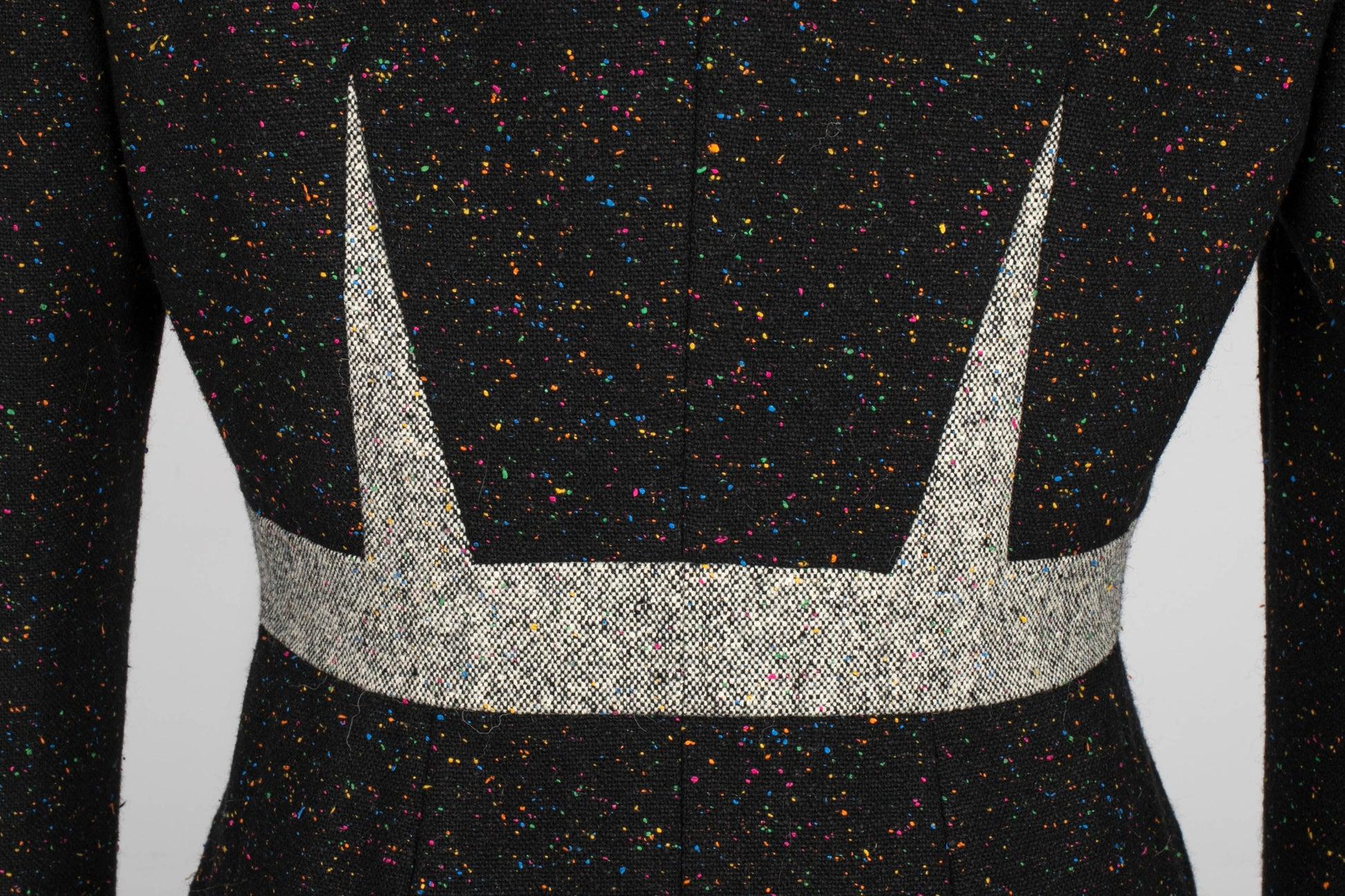 Cappotto Alexander McQueen in lana mista nera e multicolore, 2020 in vendita 3