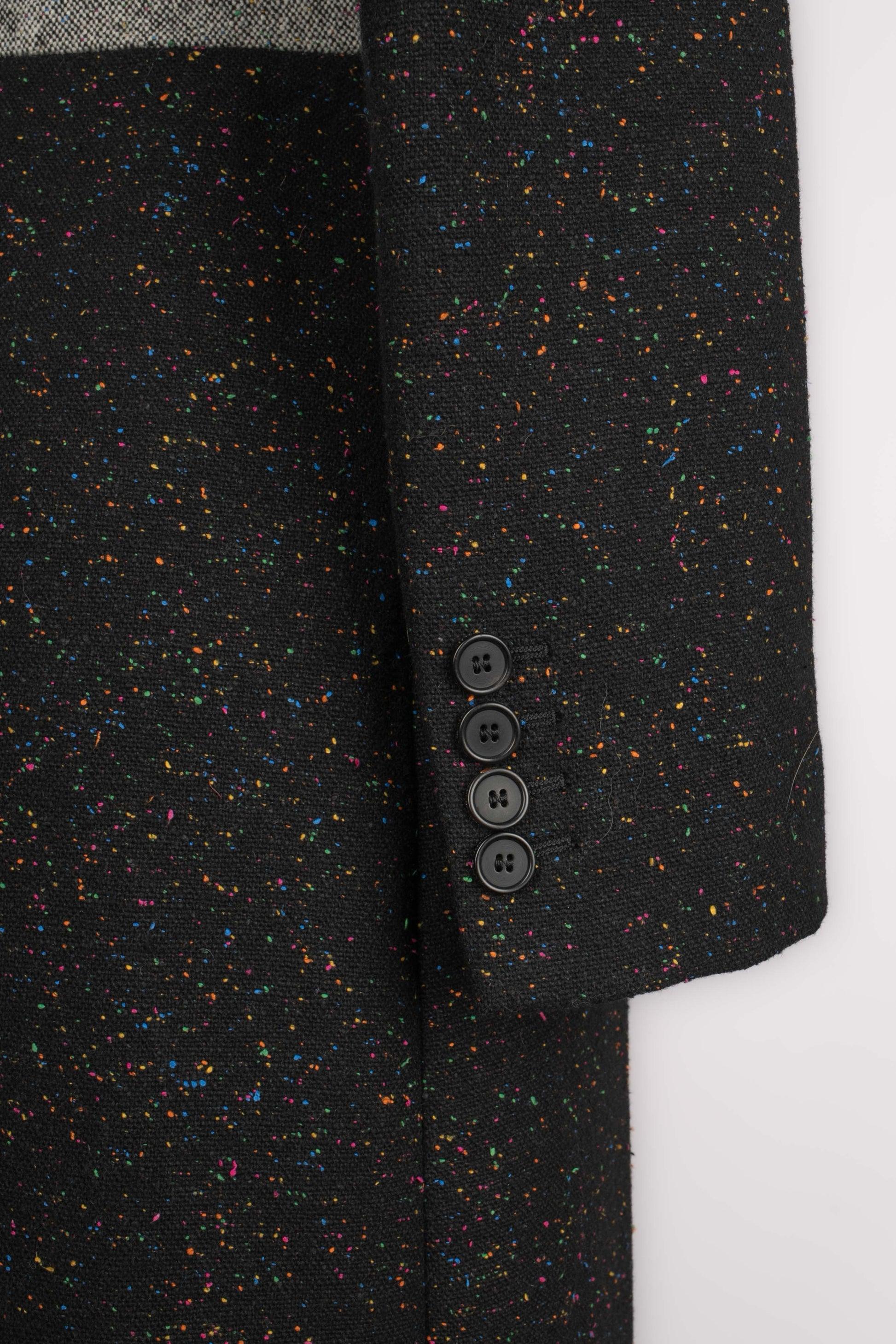 Cappotto Alexander McQueen in lana mista nera e multicolore, 2020 in vendita 4