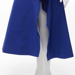 ALEXANDER MCQUEEN cobalt taffeta asymmetric high low structured skirt IT38 XS