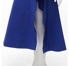 ALEXANDER MCQUEEN cobalt taffeta asymmetric high low structured skirt IT38 XS