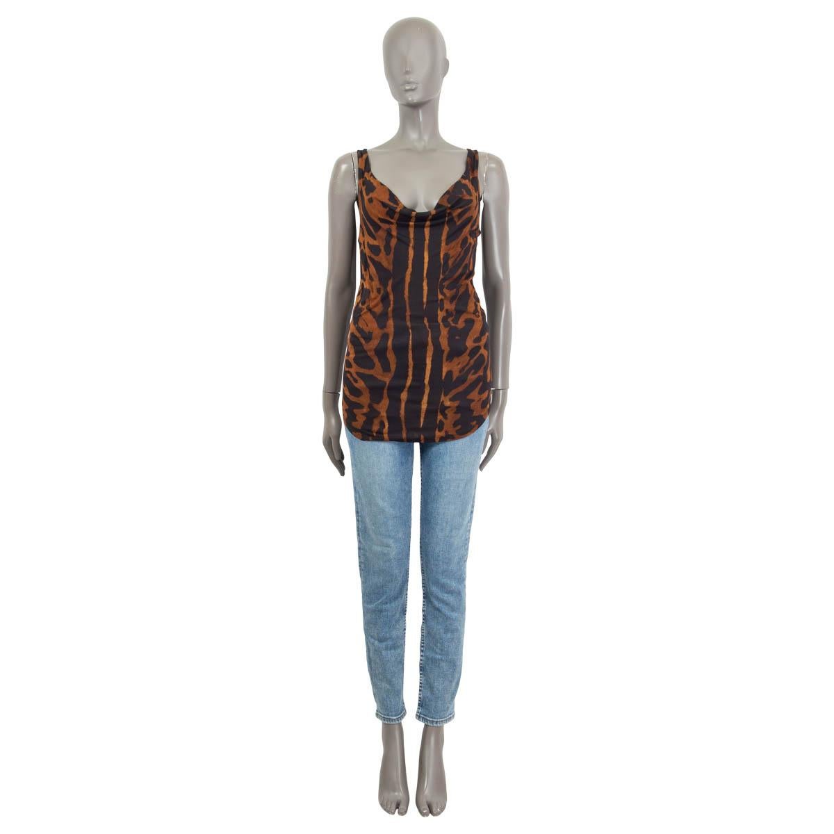 100% authentic Alexander McQueen leopard print tank top in black and cognac viscose (100%). Unlined. Has been worn and is in excellent condition.

Measurements
Tag Size	40
Size	S
Bust	80cm (31.2in) to 102cm (39.8in)
Waist	72cm (28.1in) to 90cm