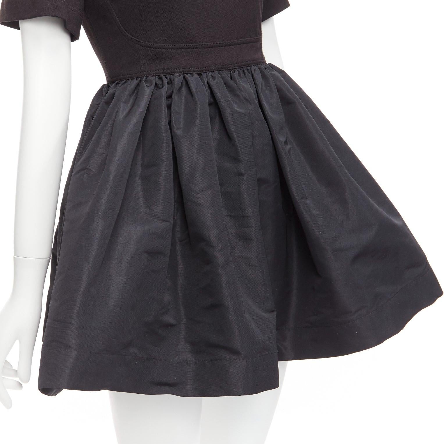 ALEXANDER MCQUEEN cold shoulder fit flared taffeta skirt skater dress IT36 XXS For Sale 4