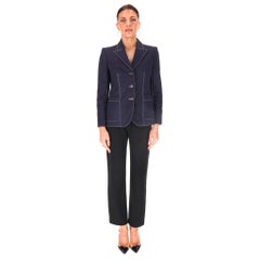 Alexander McQueen Contrast-Stitch Cotton Blazer