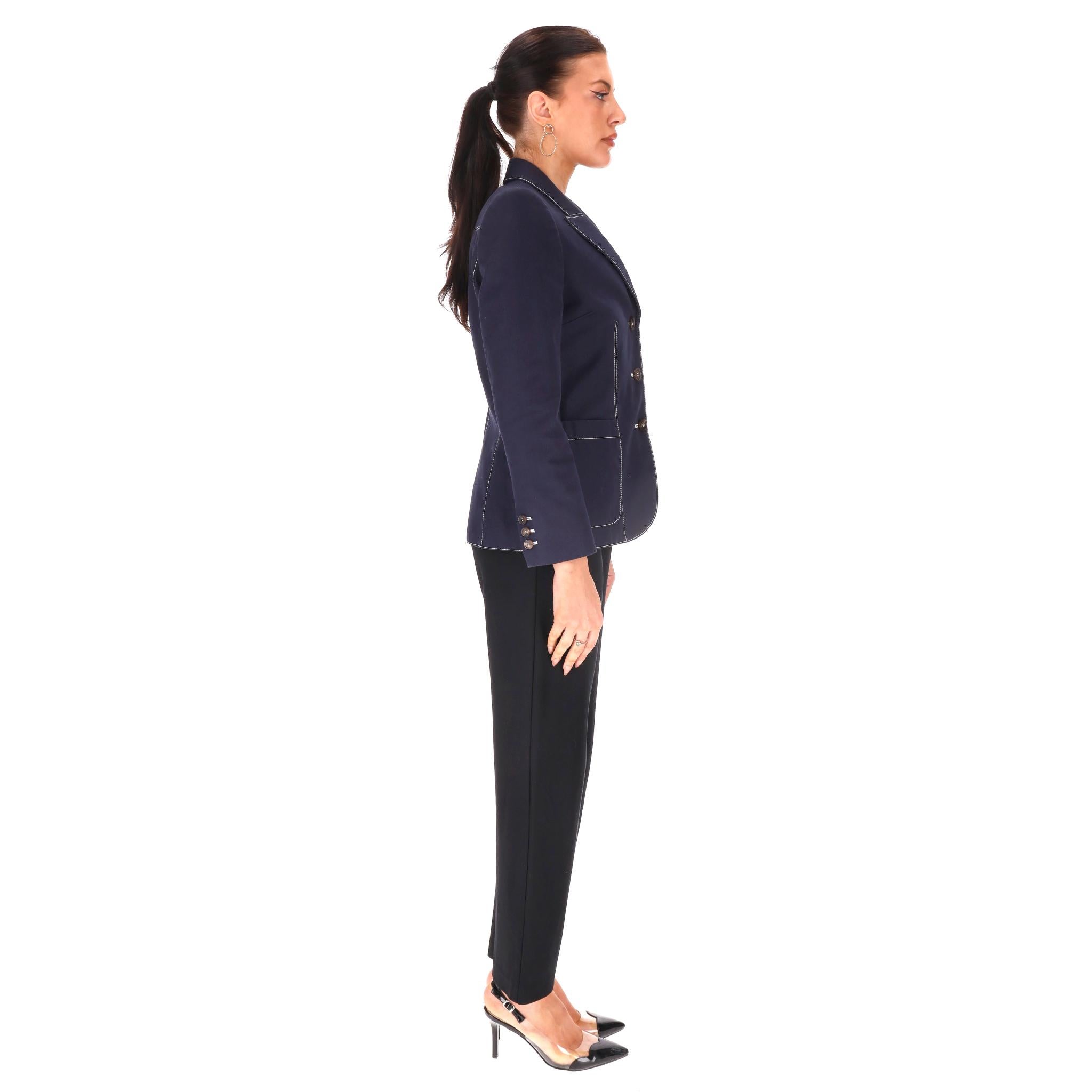 Nero Alexander McQueen - Blazer in cotone con stitch a contrasto in vendita