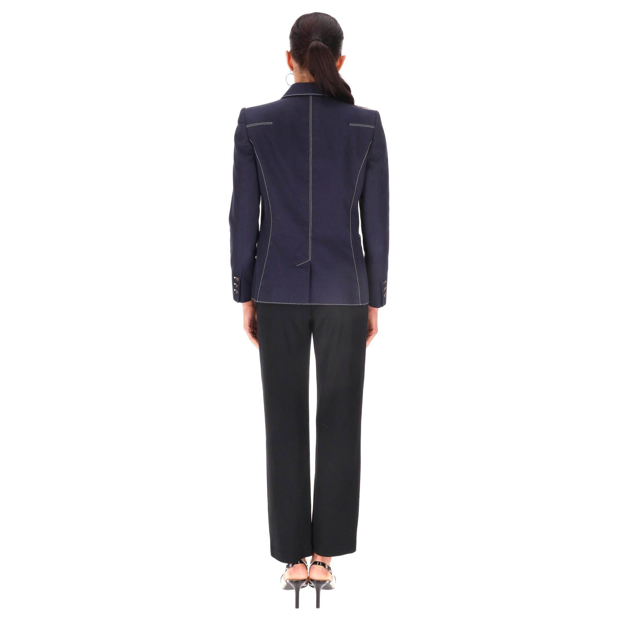 Alexander McQueen - Blazer in cotone con stitch a contrasto In condizioni ottime in vendita a London, GB