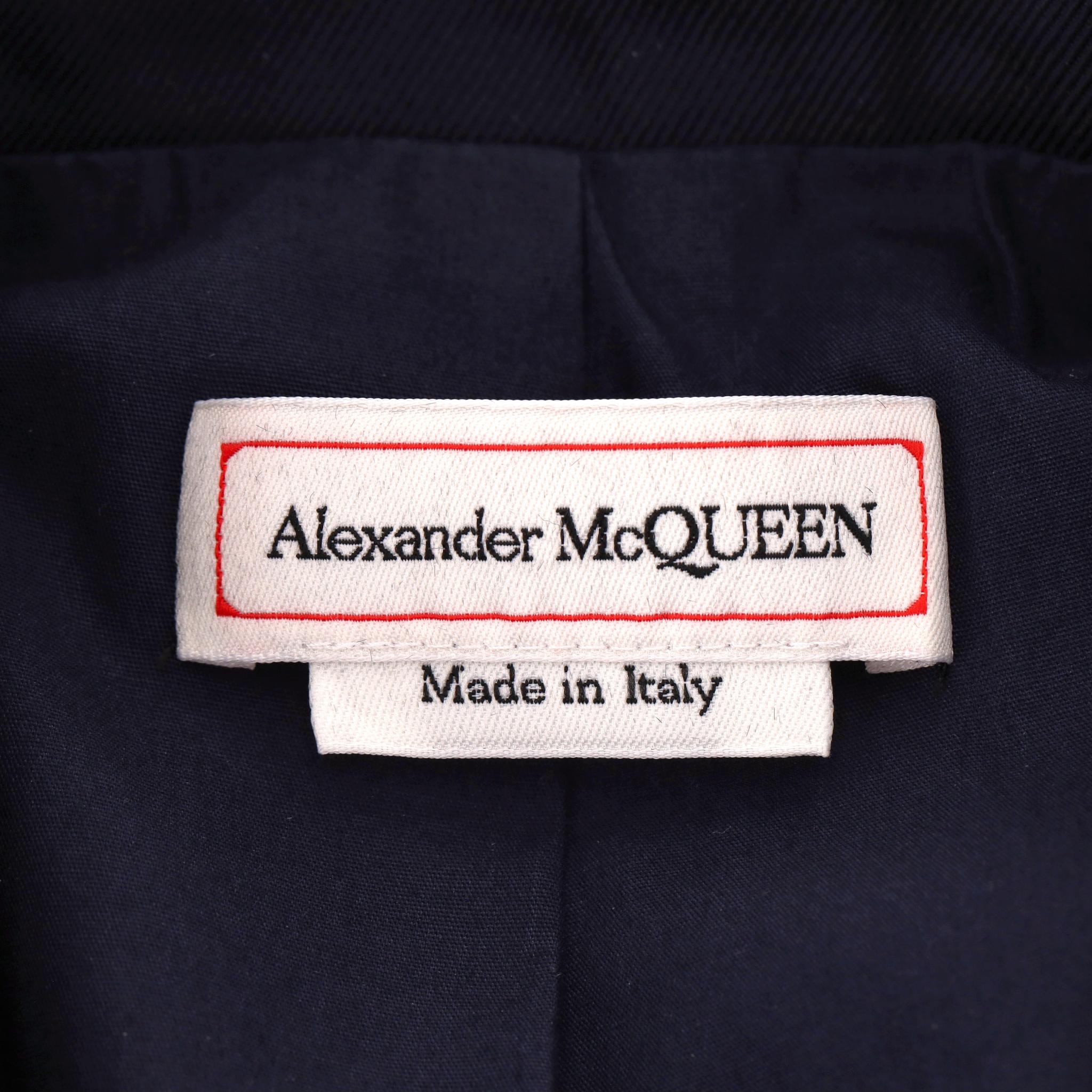 Alexander McQueen - Blazer in cotone con stitch a contrasto in vendita 2