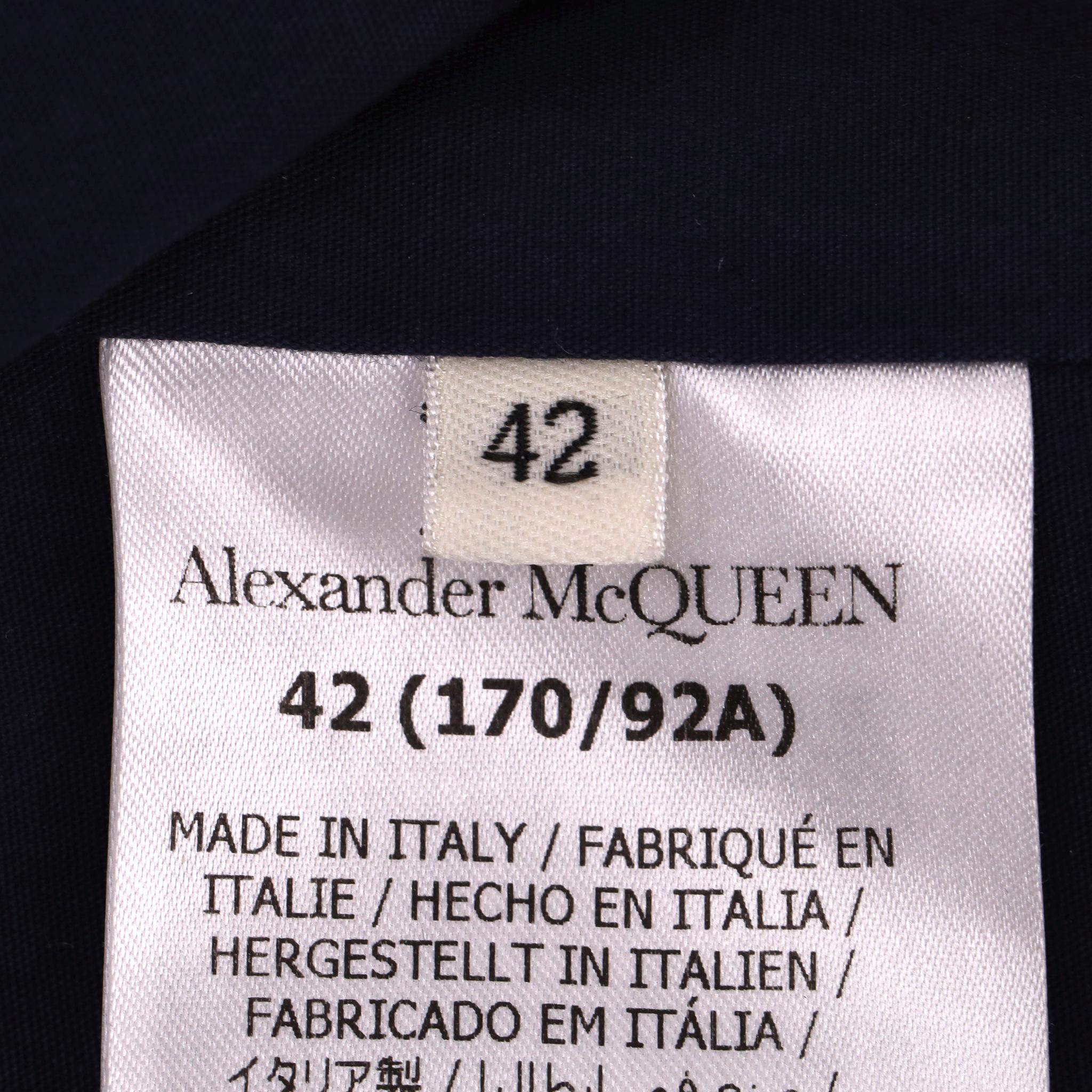 Alexander McQueen - Blazer in cotone con stitch a contrasto in vendita 3