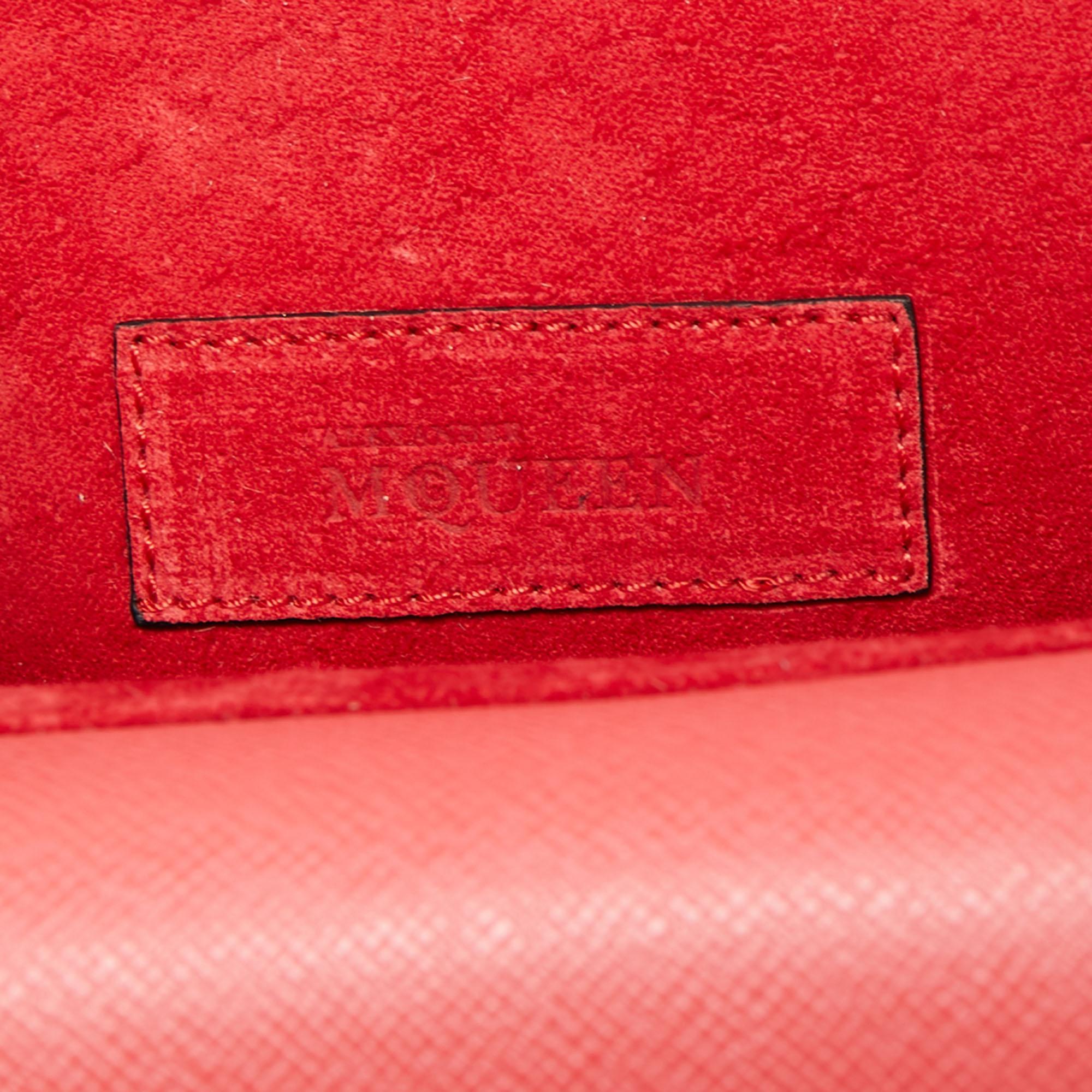 Alexander McQueen Coral Pink Leather Heroine Shoulder Bag 4