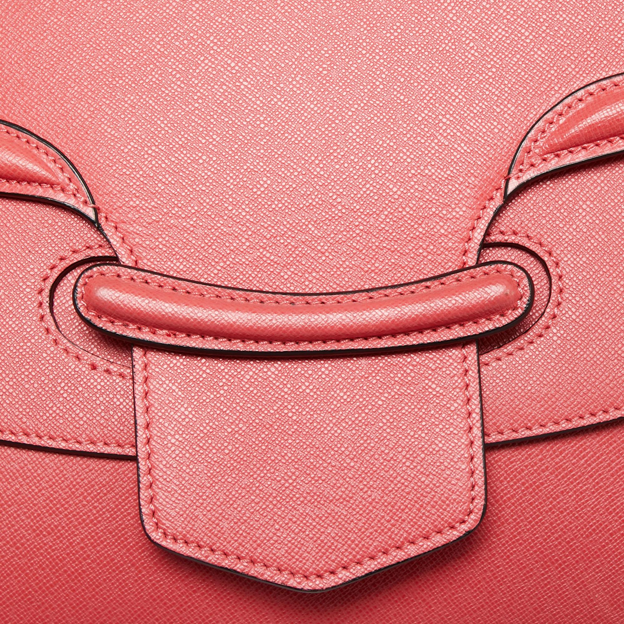 Alexander McQueen Coral Pink Leather Heroine Shoulder Bag 8