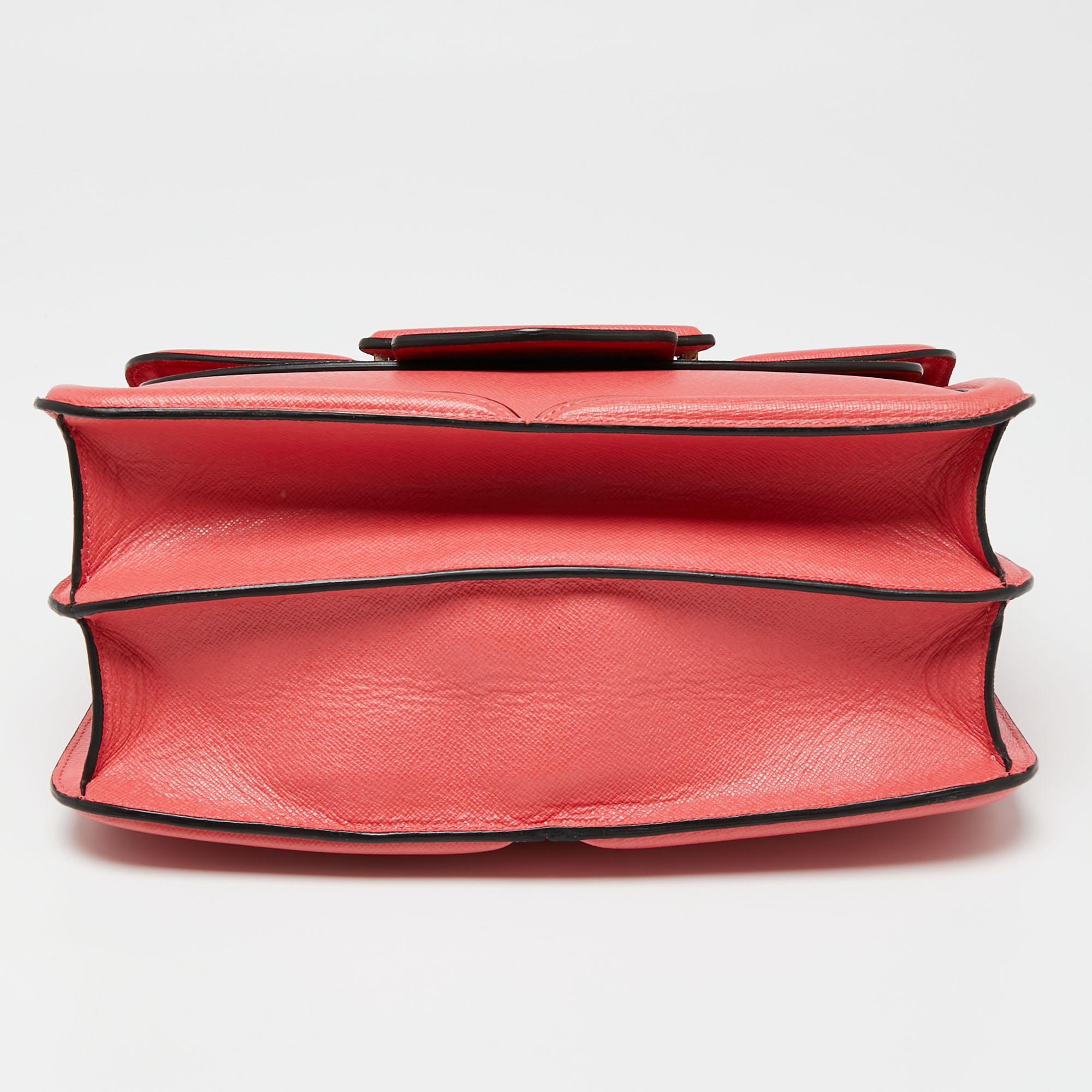 Women's Alexander McQueen Coral Pink Leather Heroine Shoulder Bag