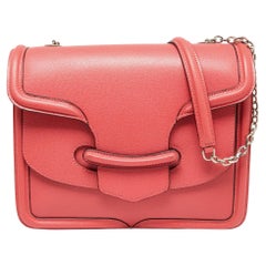 Alexander McQueen Coral Pink Leather Heroine Shoulder Bag