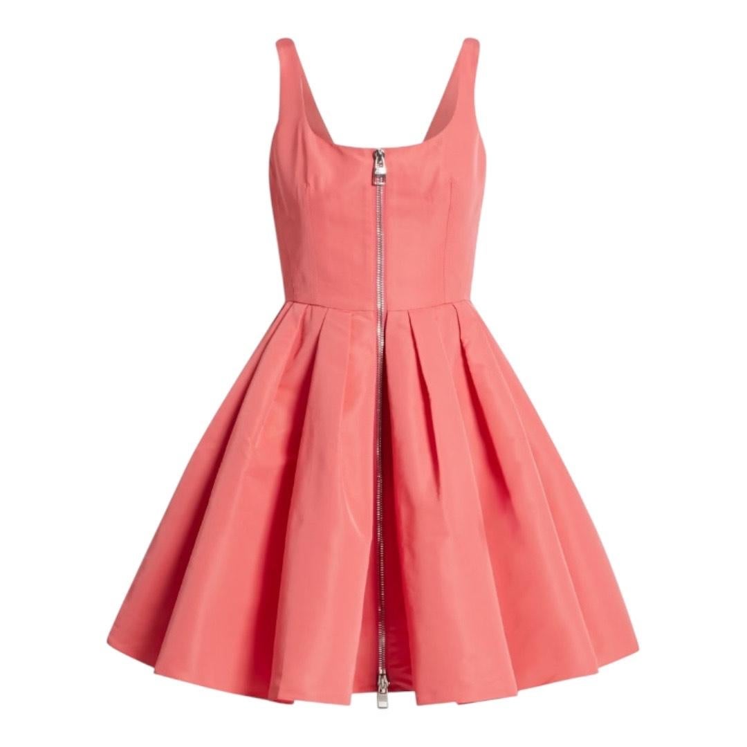 Alexander McQueen Coral Taffeta Fit & Flare Dress – 2021 Collection NWT im Zustand „Neu“ im Angebot in Dallas, TX
