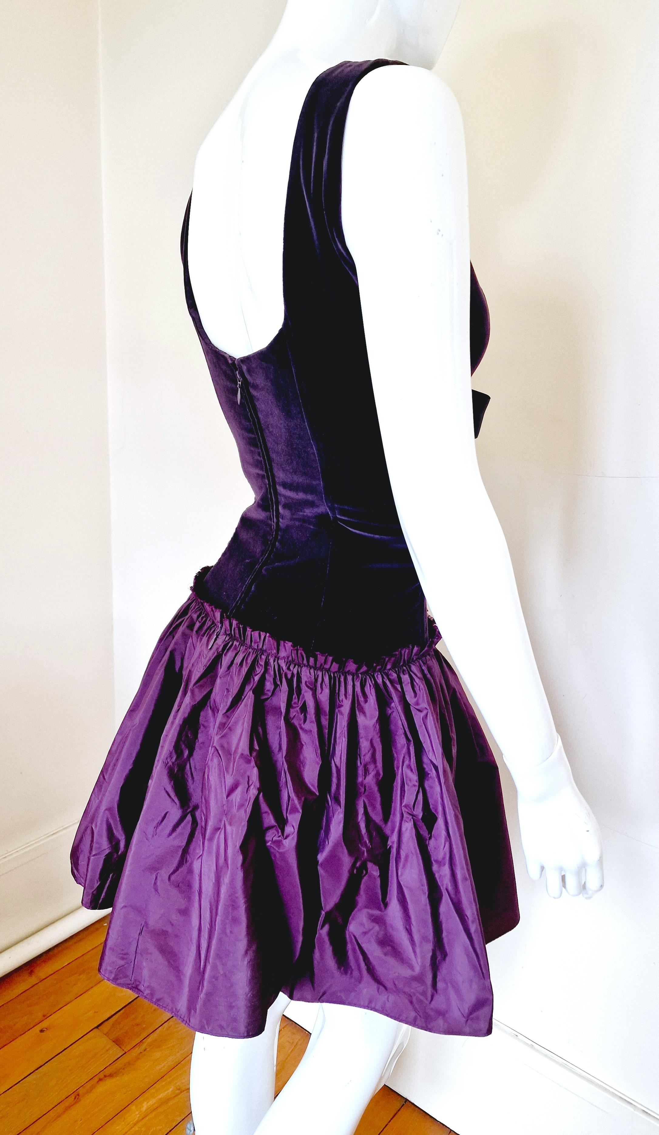 Alexander McQueen Corset Bustier Lace Up Tutu Petticoat Violet Medium Gown Dress For Sale 10