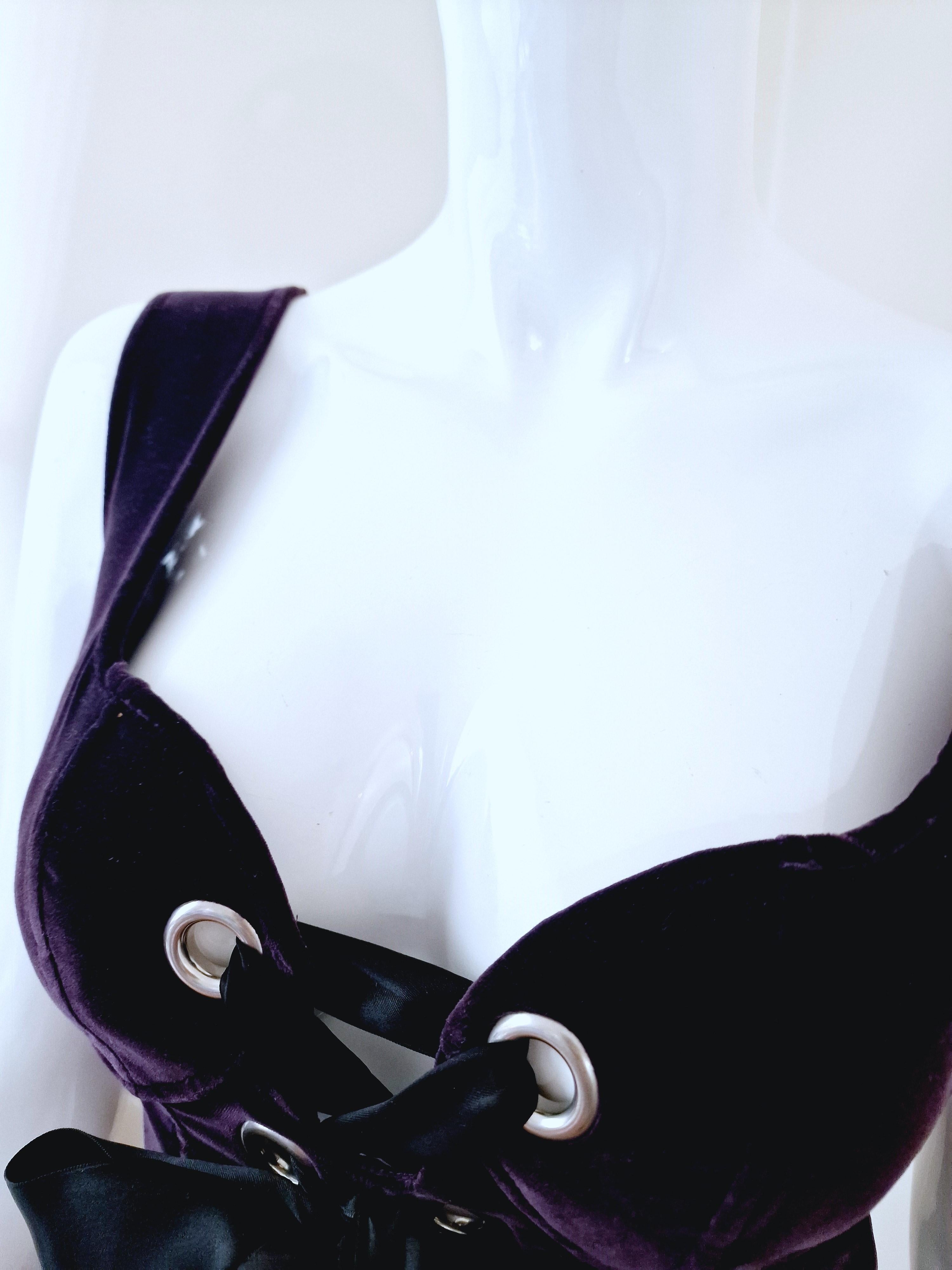 Alexander McQueen Corset Bustier Lace Up Tutu Petticoat Violet Medium Gown Dress For Sale 13
