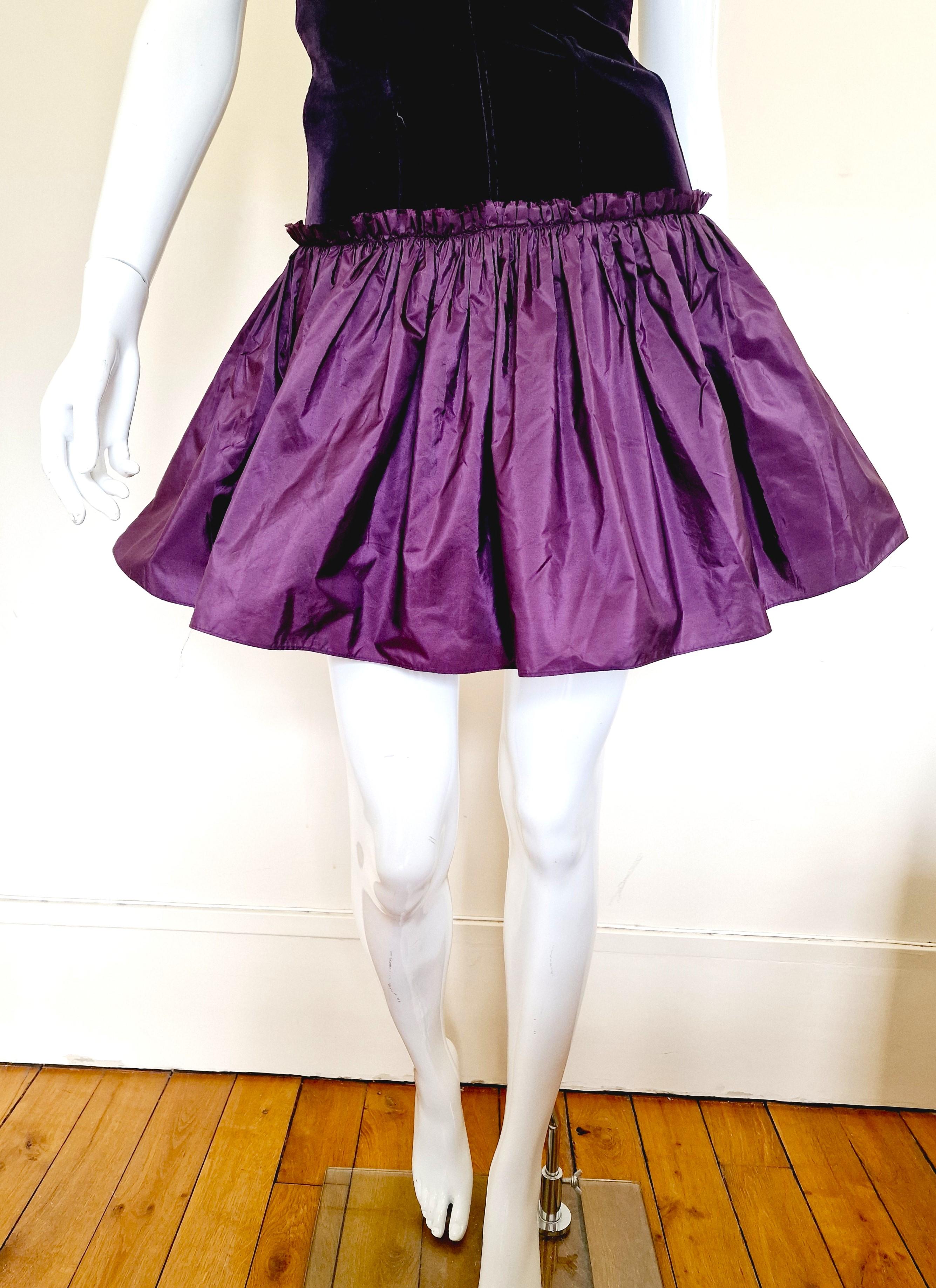 Alexander McQueen Corset Bustier Lace Up Tutu Petticoat Violet Medium Gown Dress For Sale 1