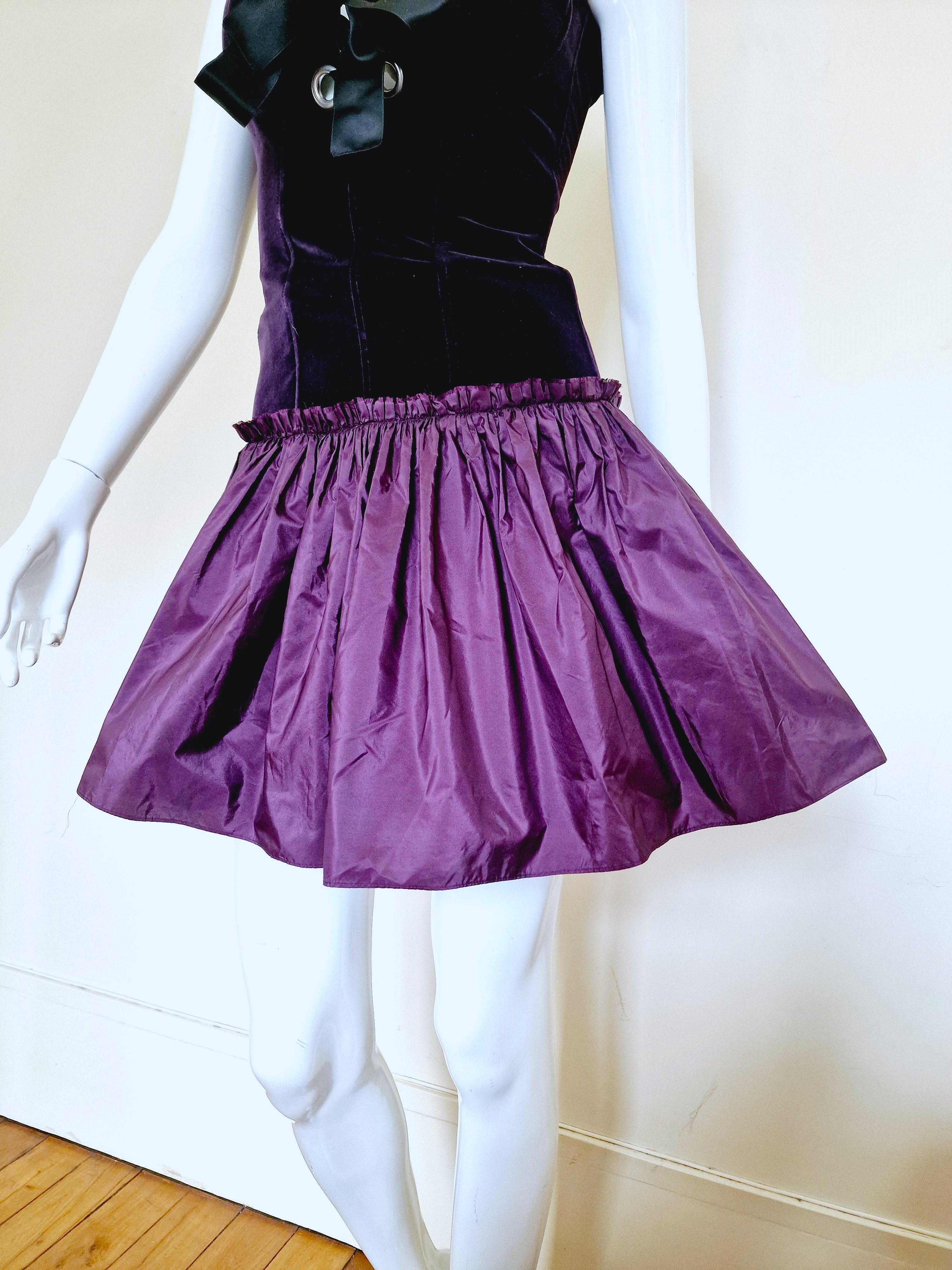 Alexander McQueen Corset Bustier Lace Up Tutu Petticoat Violet Medium Gown Dress For Sale 2