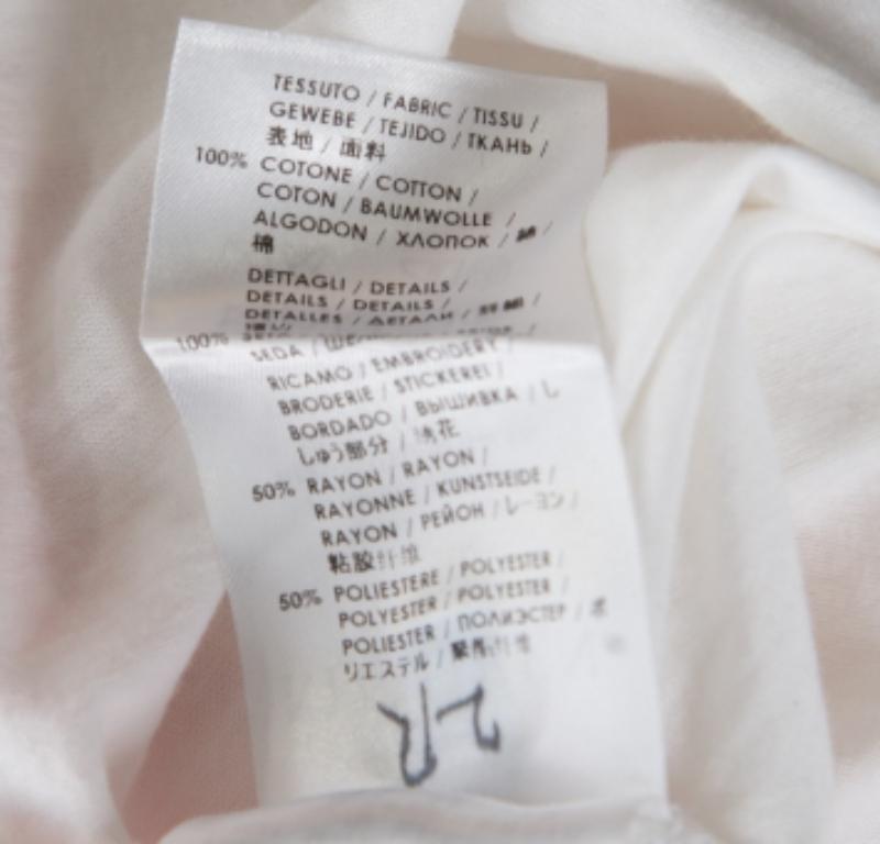 Alexander McQueen Baumwoll-T-Shirt mit floraler Stickerei und Seidenärmel in Übergröße S (Grau) im Angebot