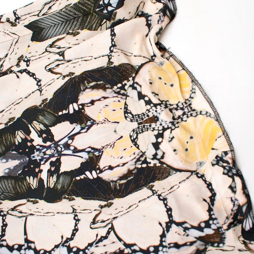 Alexander McQueen Cowl-Neck Butterfly-Print Midi Dress US 4 3