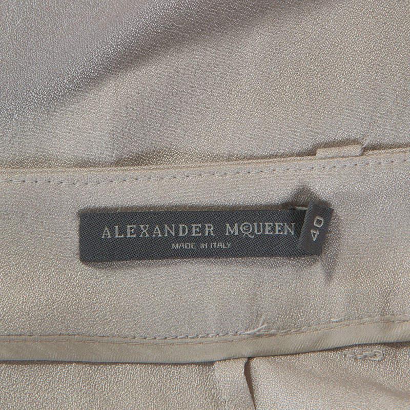 Women's Alexander McQueen Cream Sheen Silk Balloon Pants S