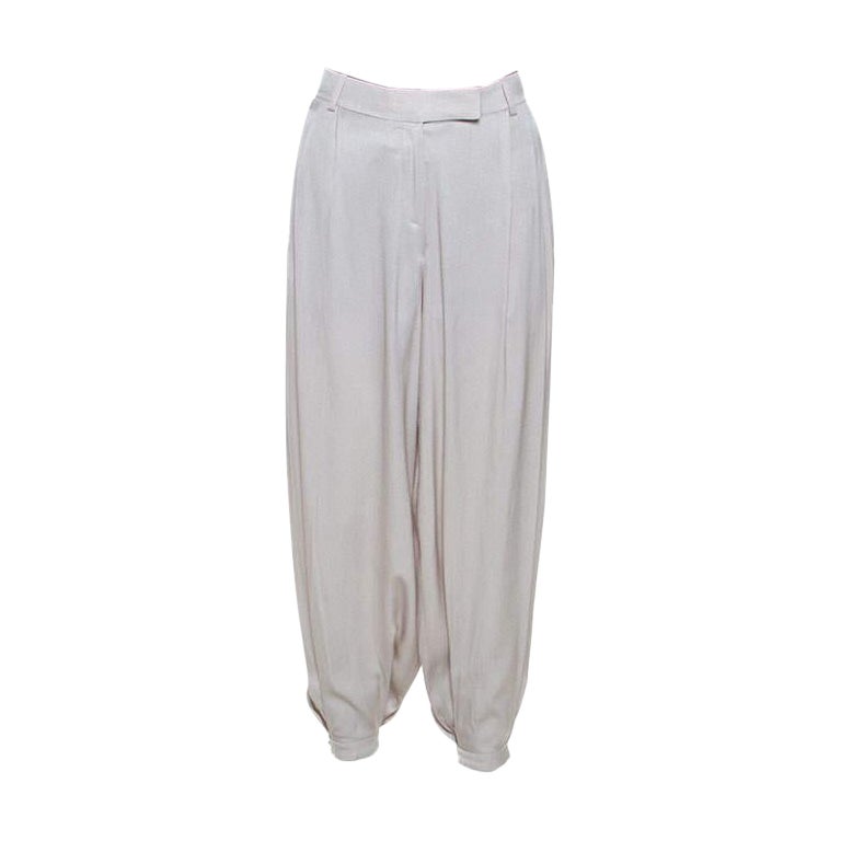 Alexander McQueen Cream Sheen Silk Balloon Pants S