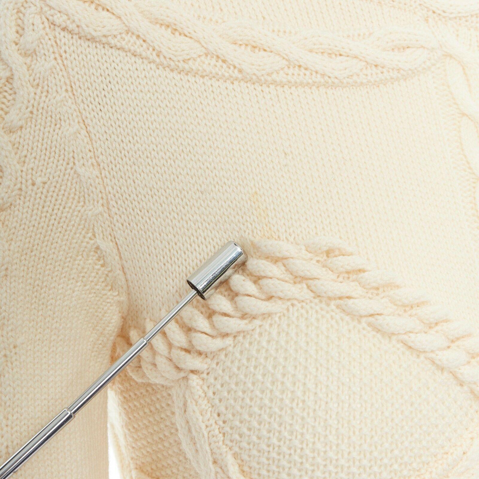 ALEXANDER MCQUEEN cream skeleton bustier cable knit dress US0 UK6 IT38 FR34 XS 3