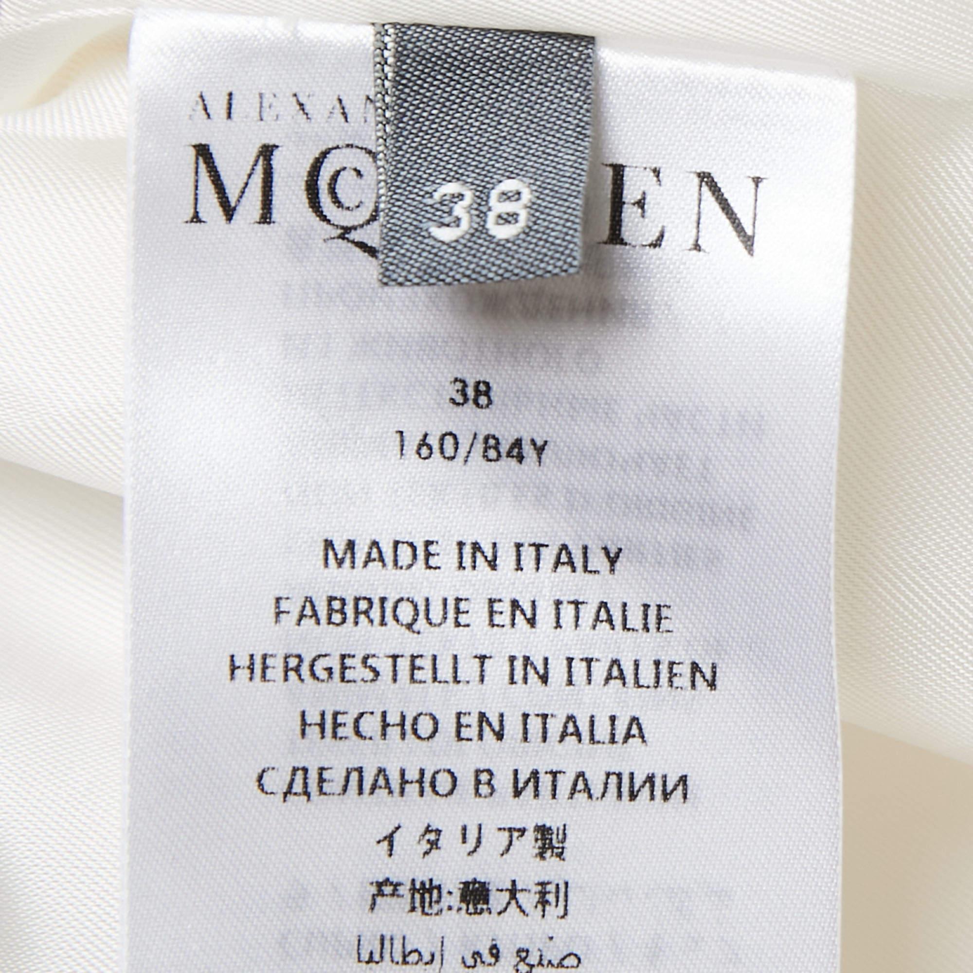 Alexander McQueen Cream Wool Ruffled Peplum Blazer S 1