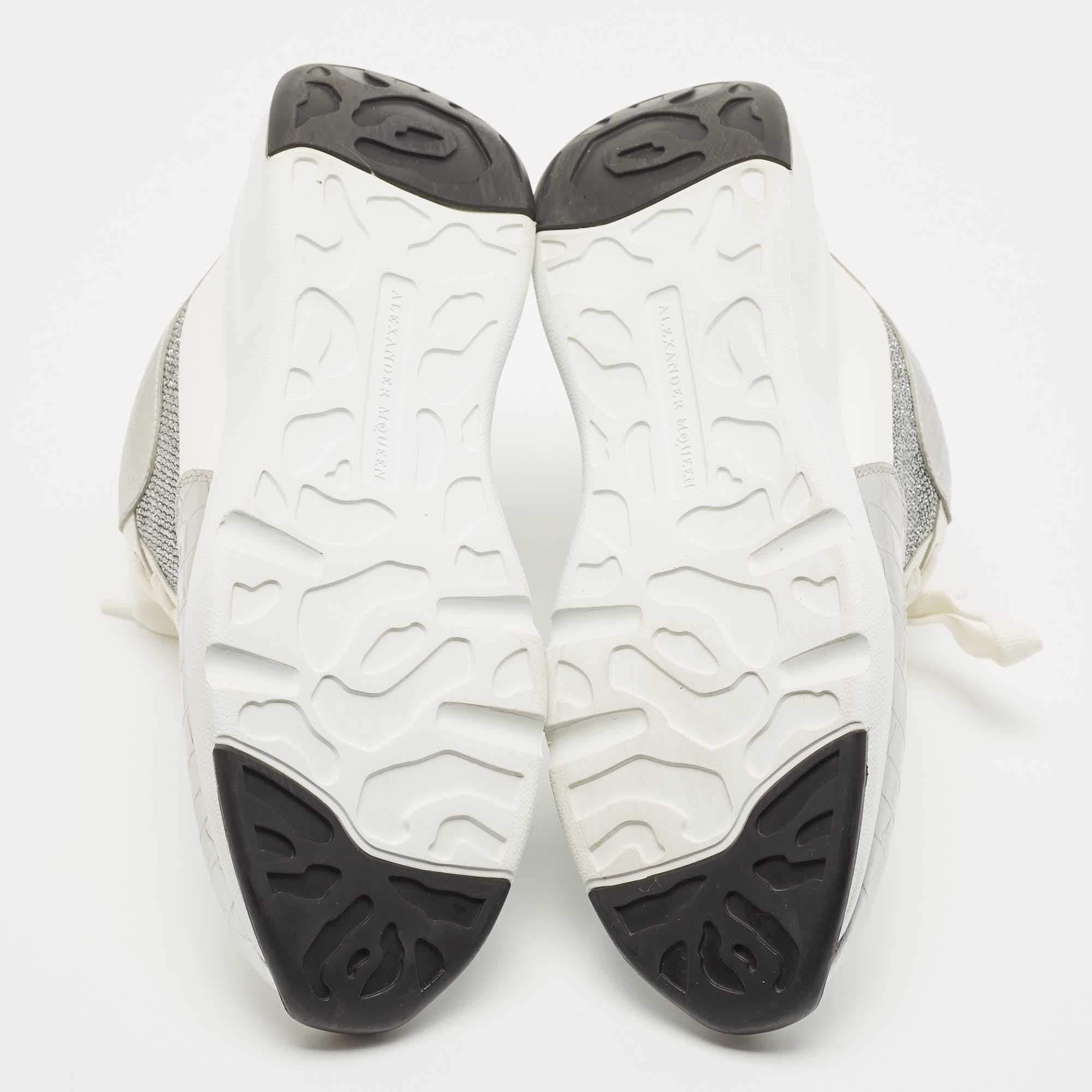 Alexander McQueen Croc Embossed Leather Oversized Low Top Sneakers Size 40.5 2
