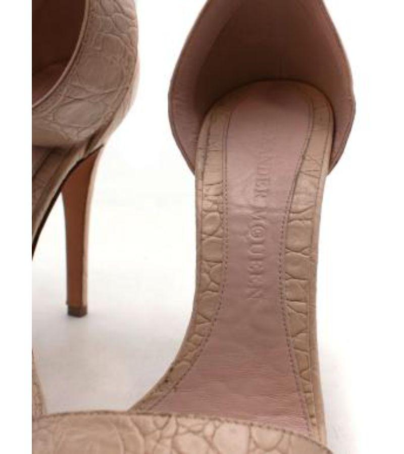 Women's Alexander McQueen Crocodile-effect Blush Pink Heels For Sale